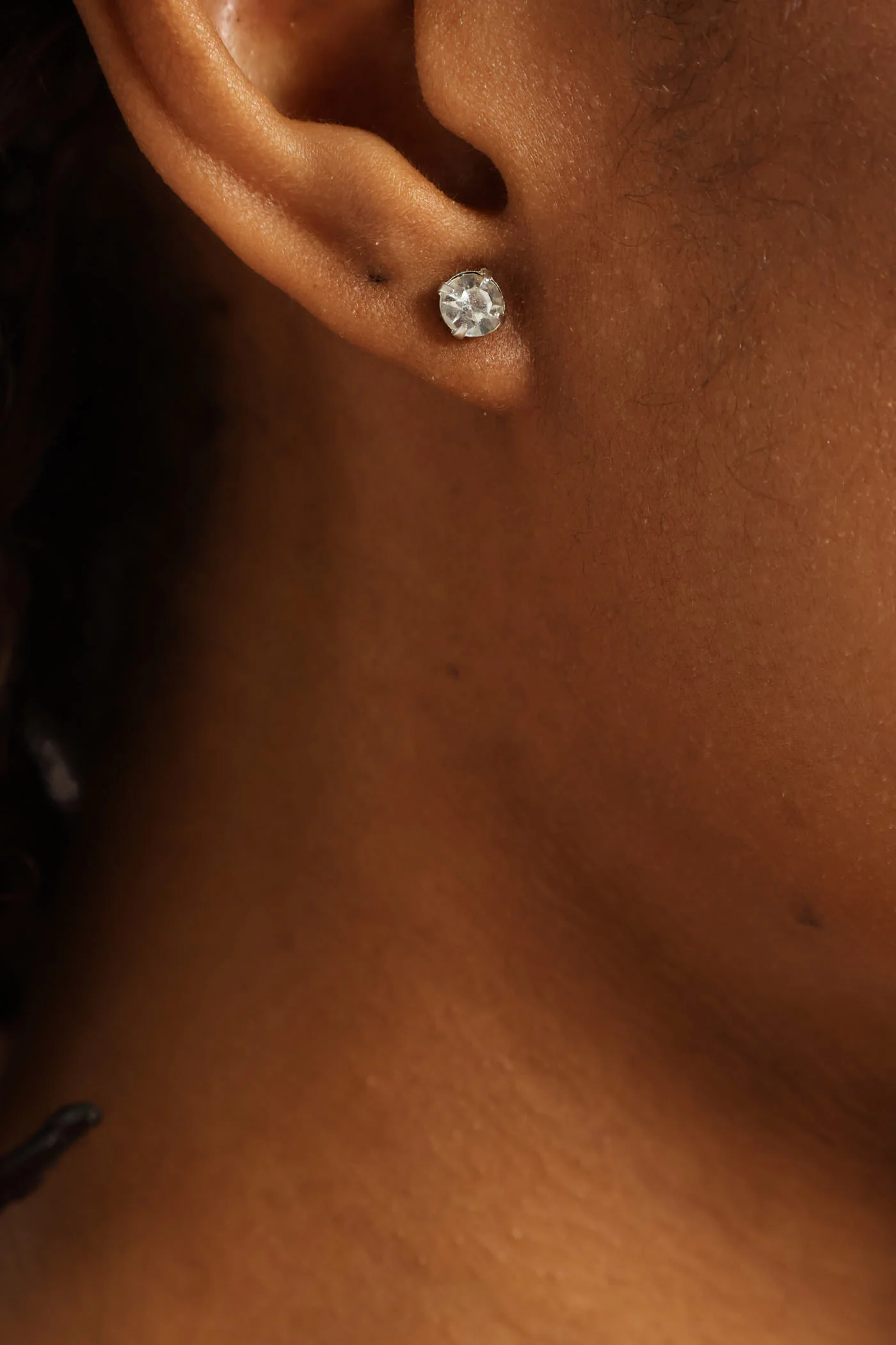 Diamante Barrel Pendant & Matching Stud Earrings - Gold - Image 4