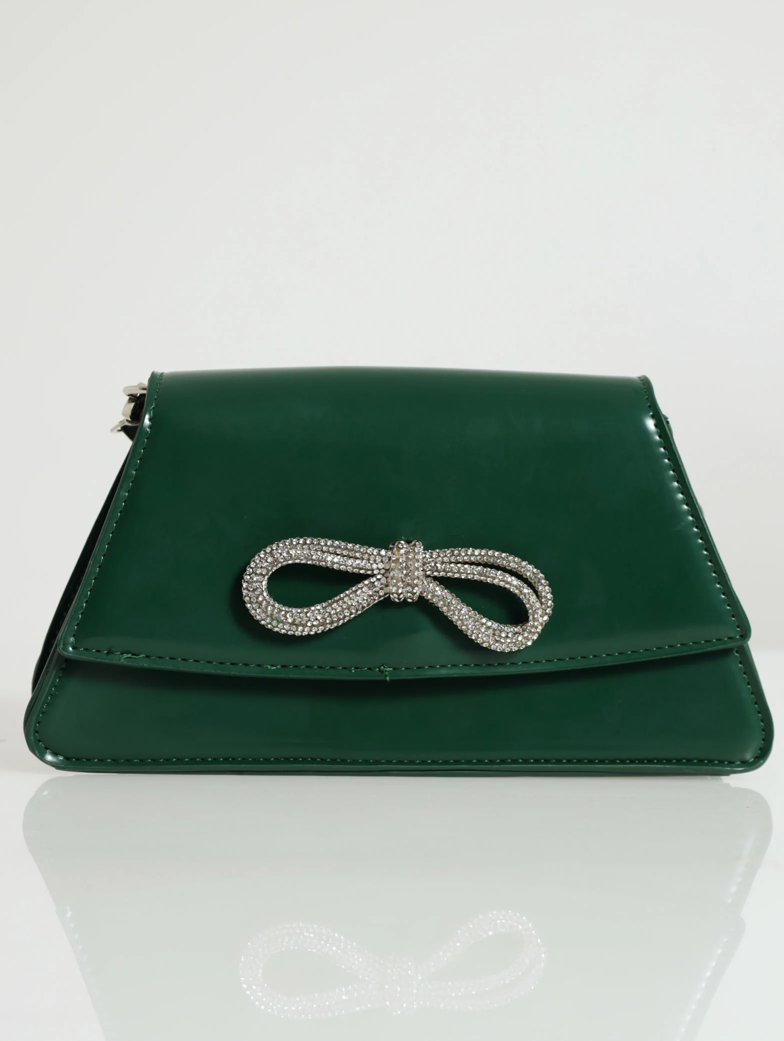 Diamante Big Bow Detailed Satchel