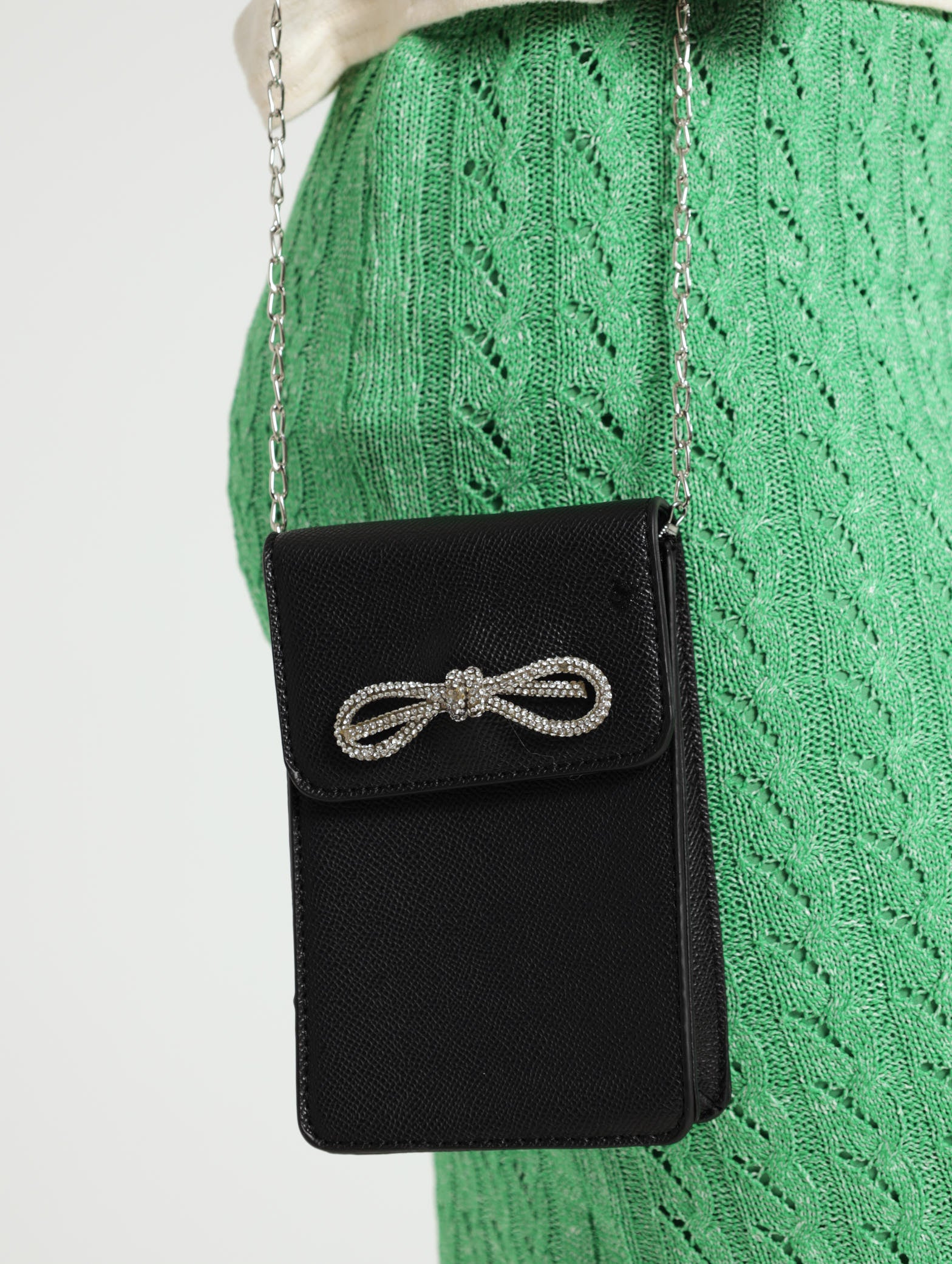 Diamante Bow Cellphone Satchel