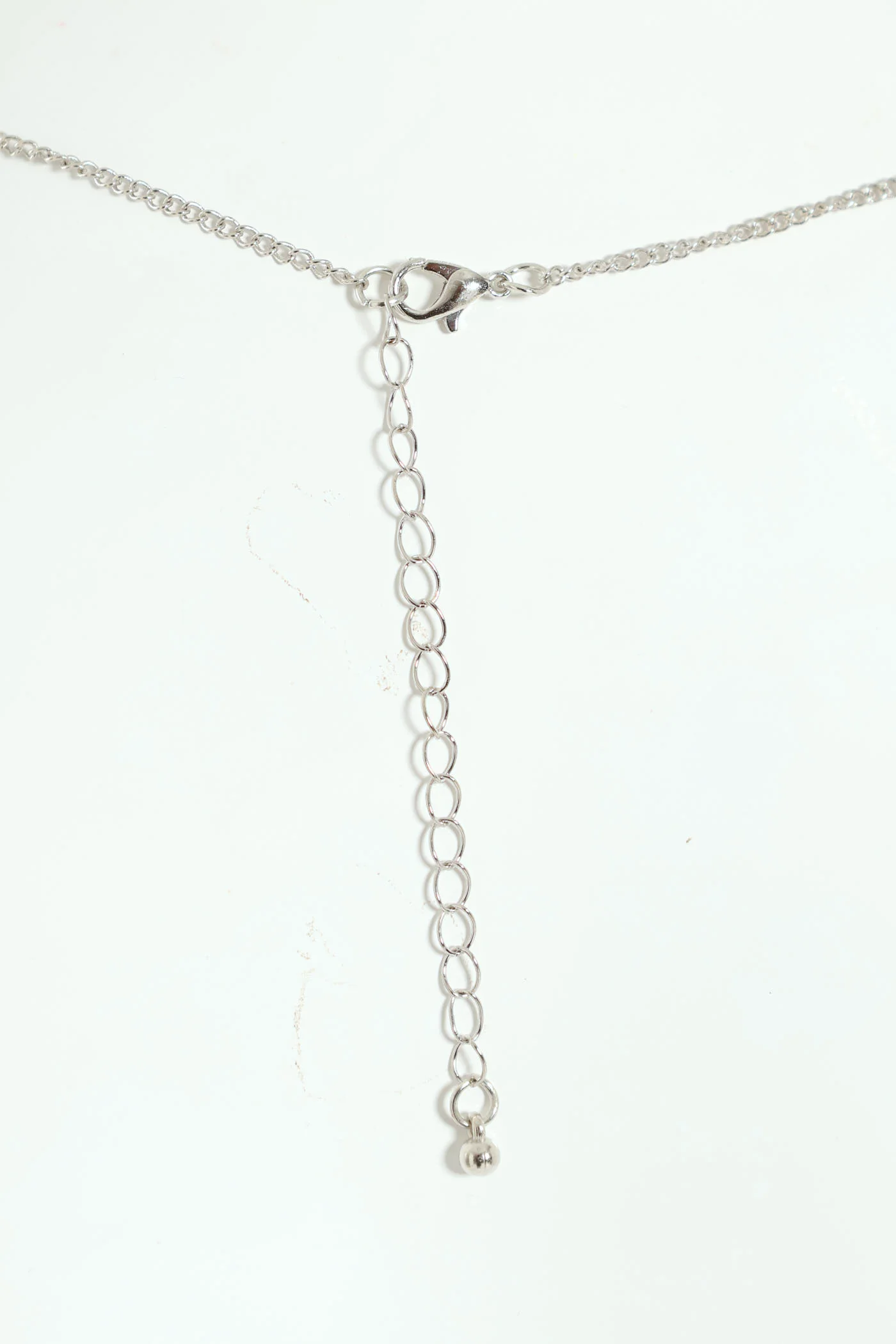 Diamante Bow Necklace & Matching Earring - Silver - Image 2
