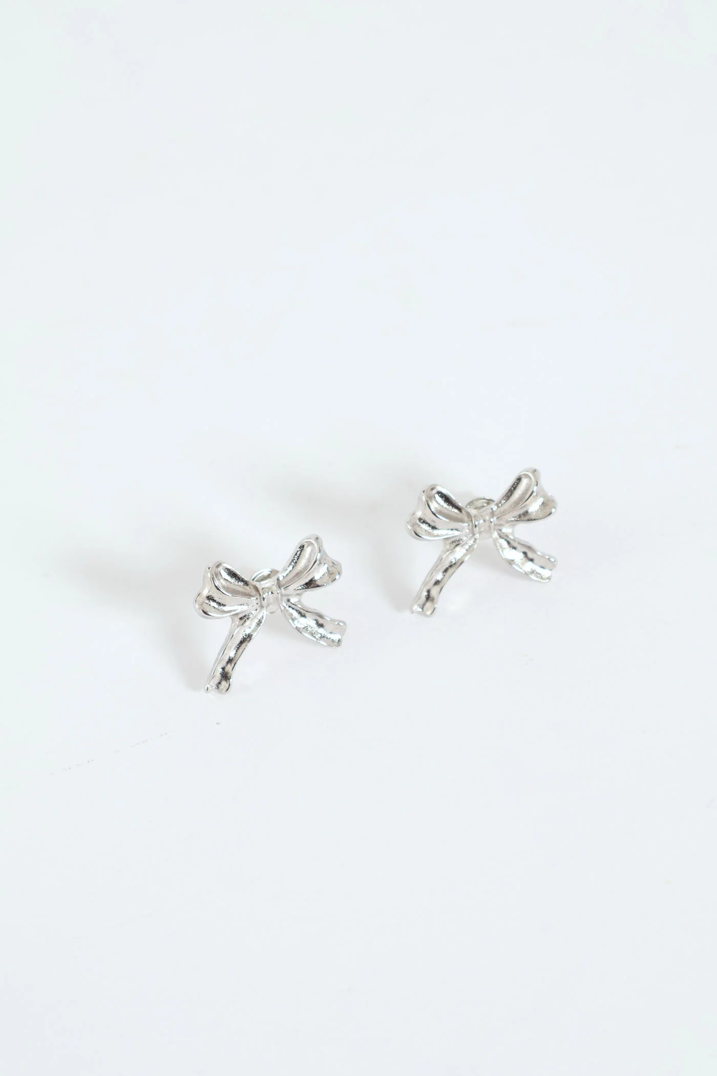 Diamante Bow Necklace & Matching Earring - Silver - Image 3