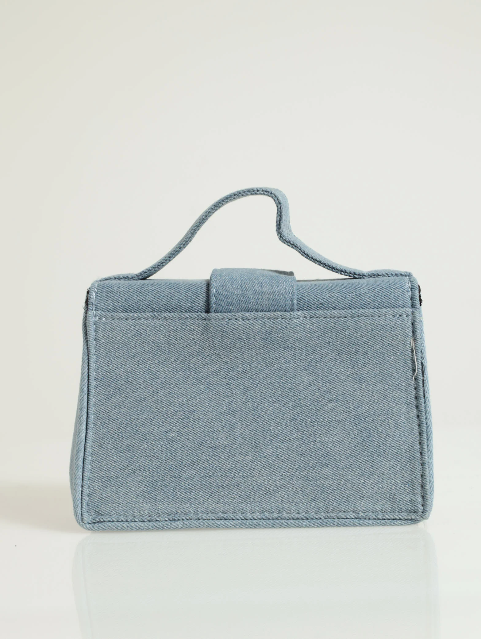 Diamante Buckle Denim Satchel - Image 3