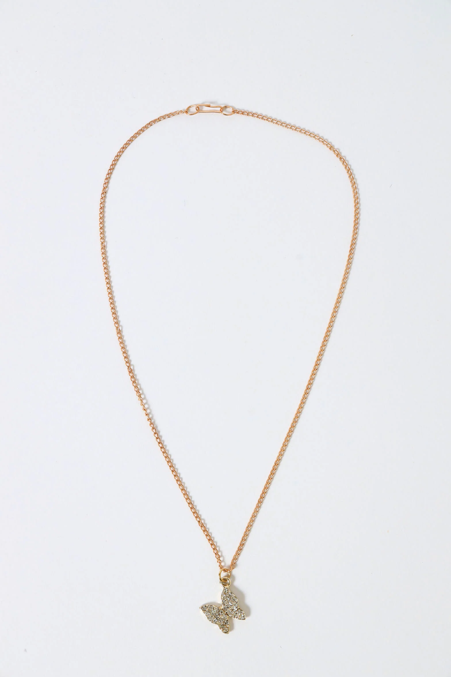 Diamante Butterfly Necklace - Gold - Image 3