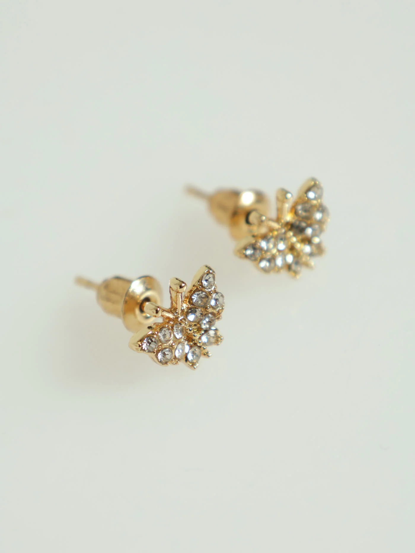 Diamante Butterfly Necklace & Matching Earrings - Gold - Image 3