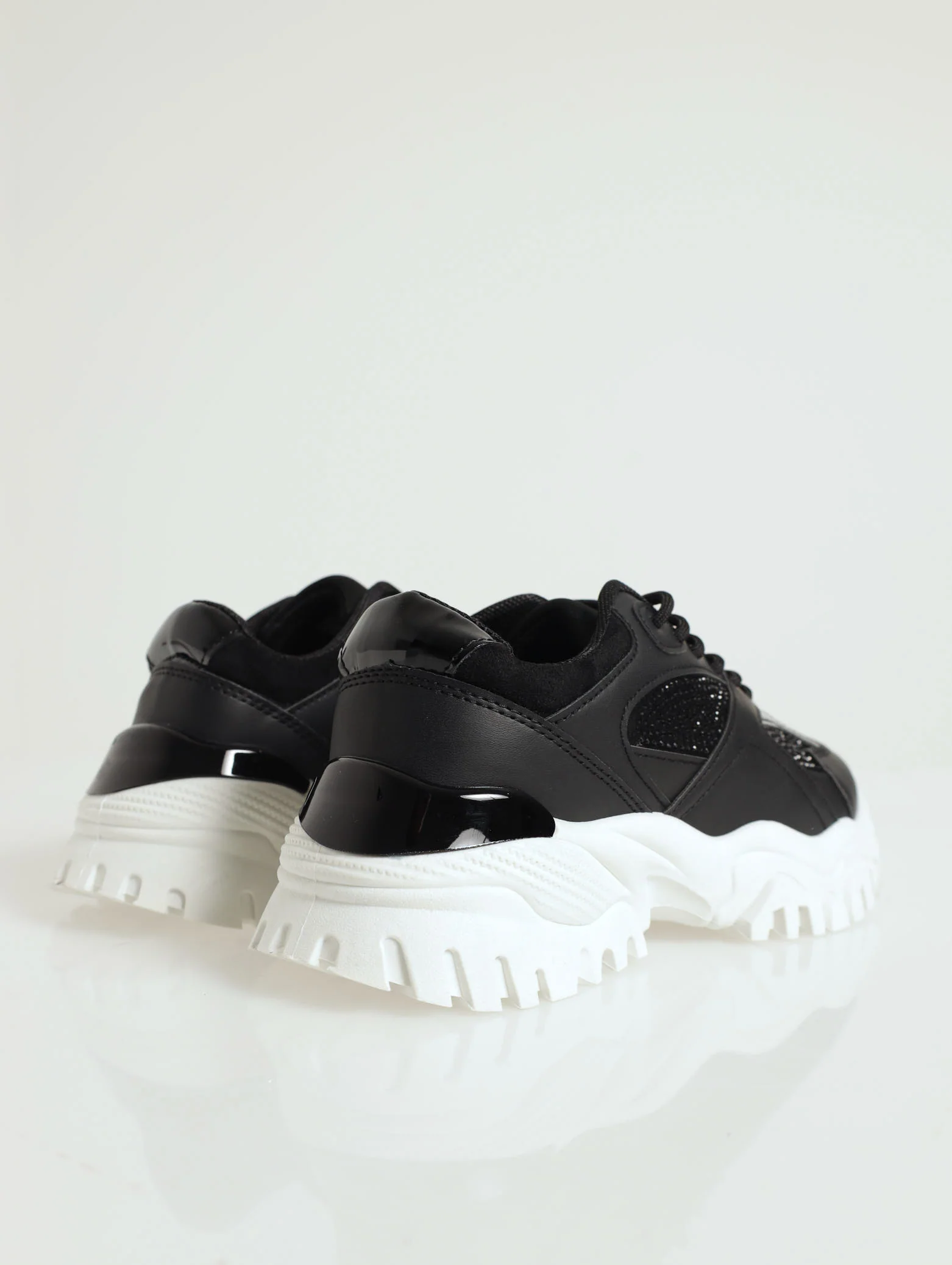 Diamante Chunky Trainer With Heel Insert - Image 3