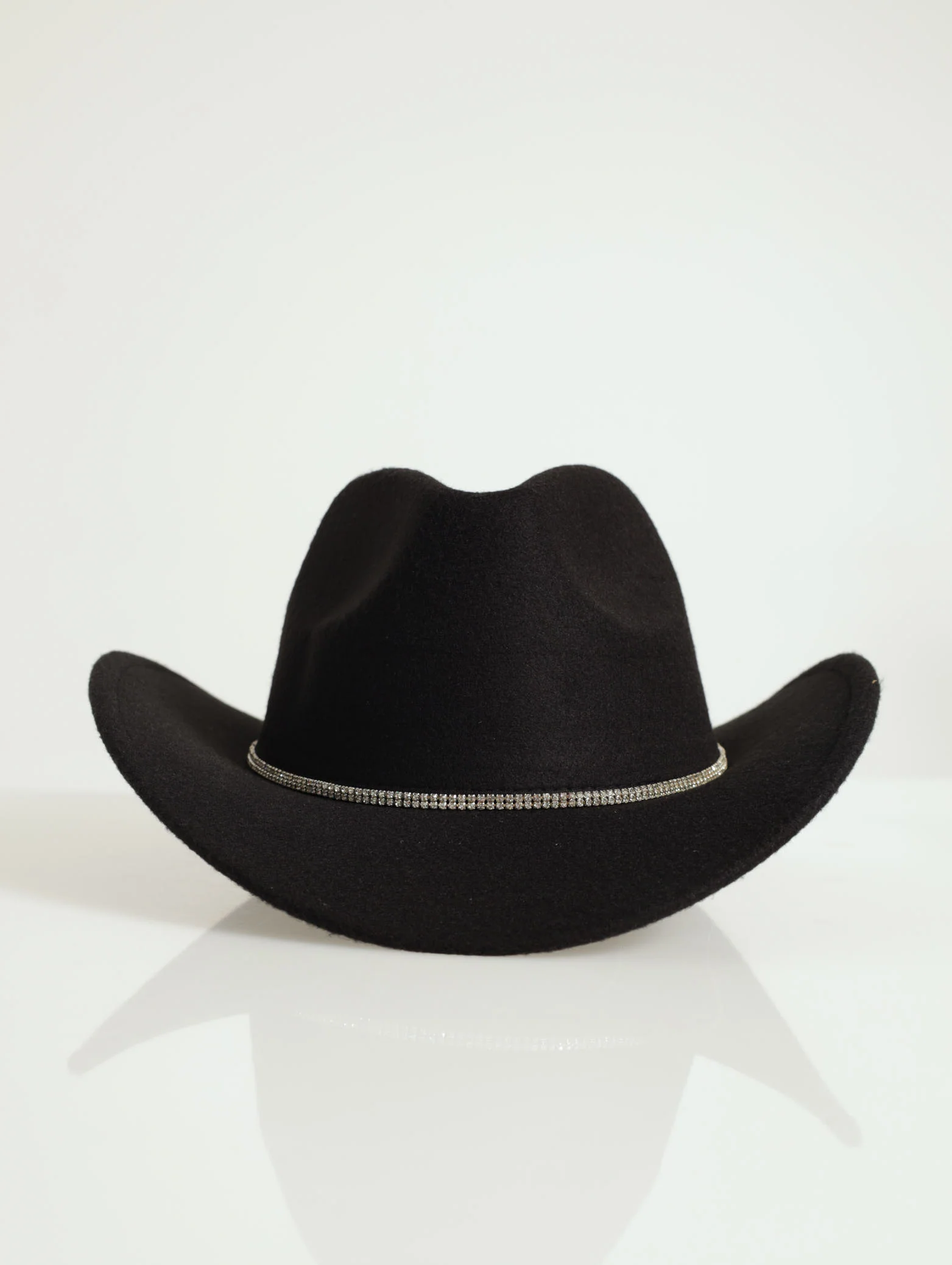 Diamante Detail Felt Cowboy Hat