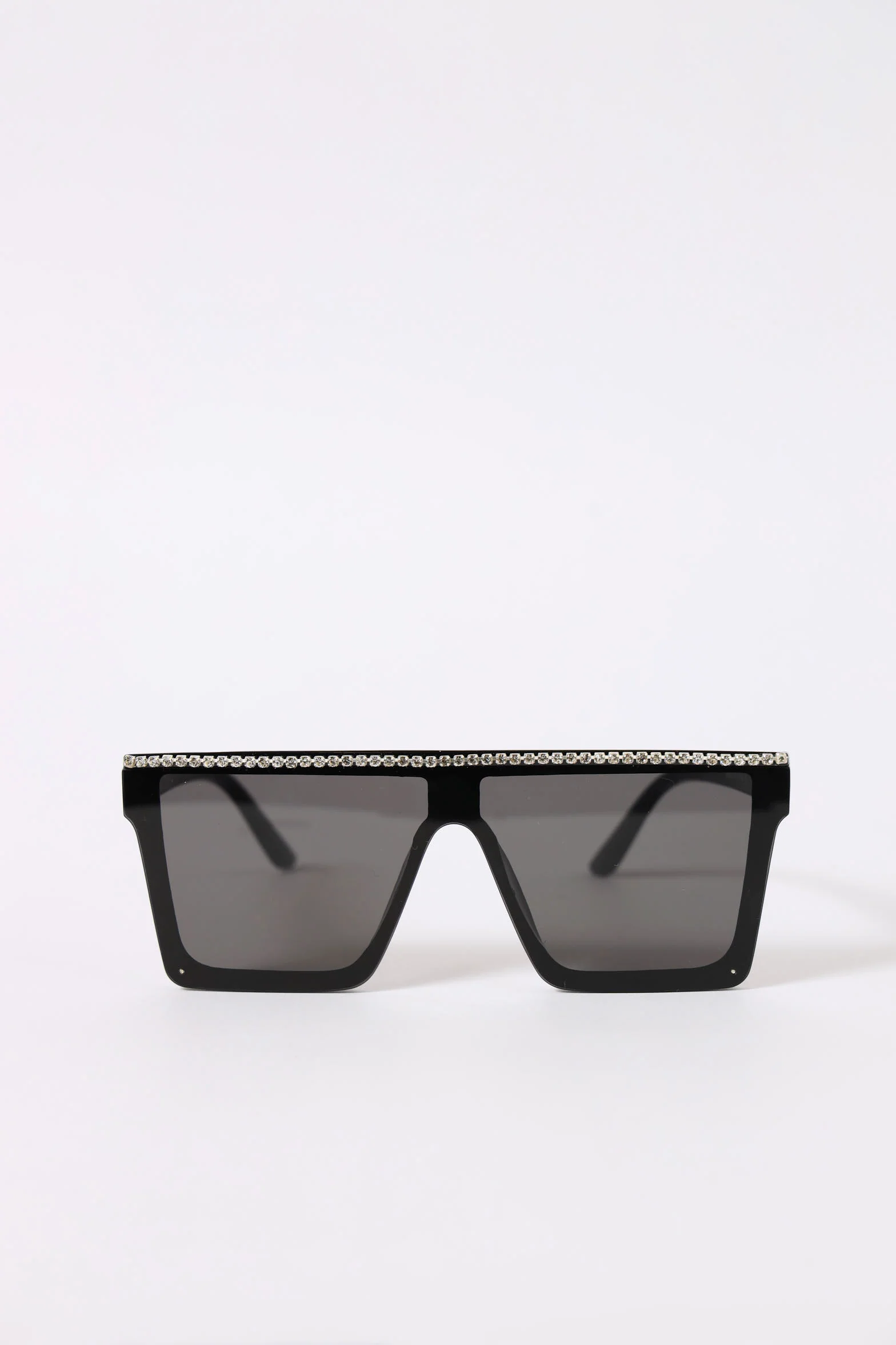 Diamante Detail Oversized Sunglasses - Black