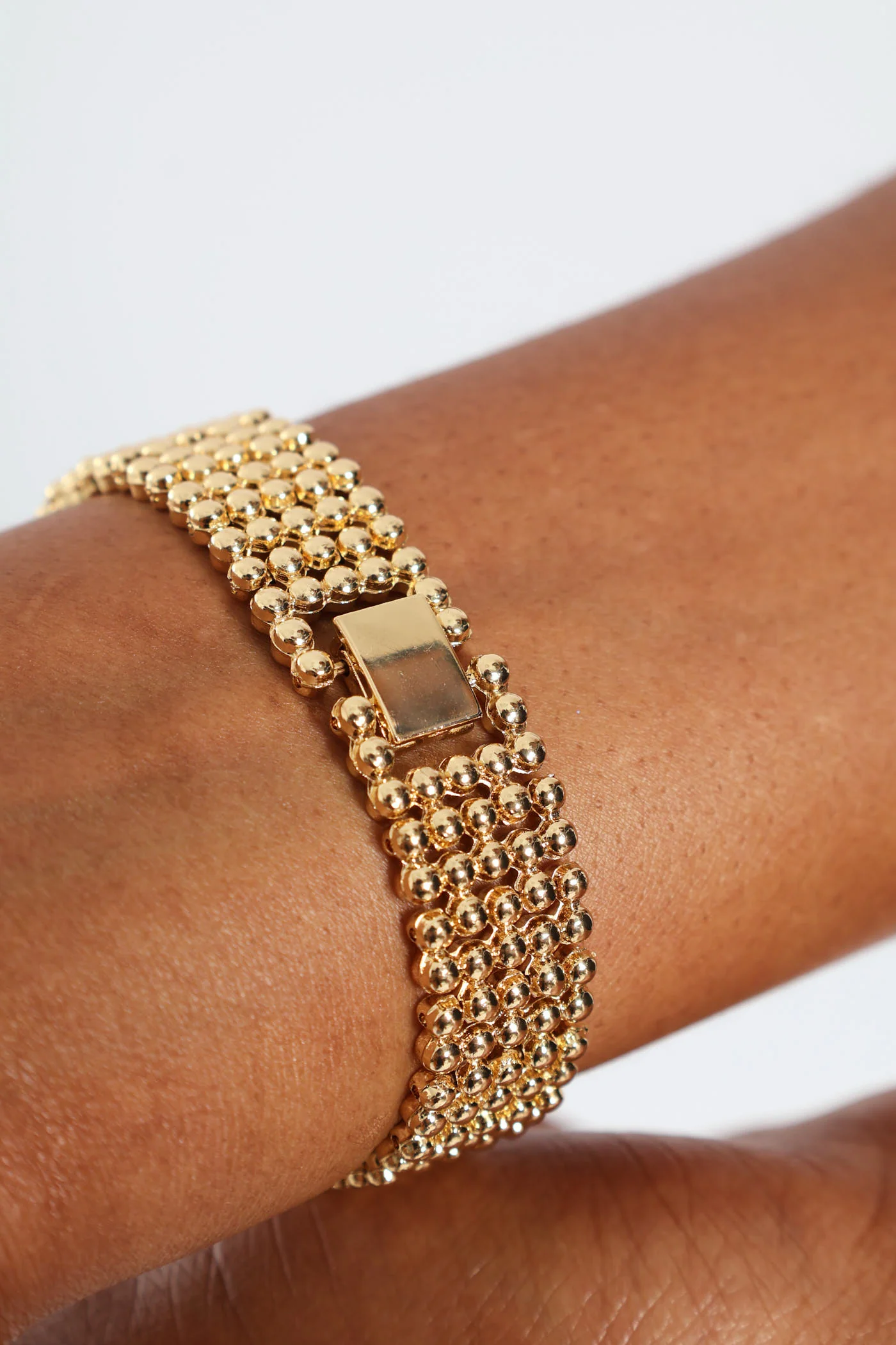 Diamante Dial Ball Chain Strap Watch - Gold - Image 2