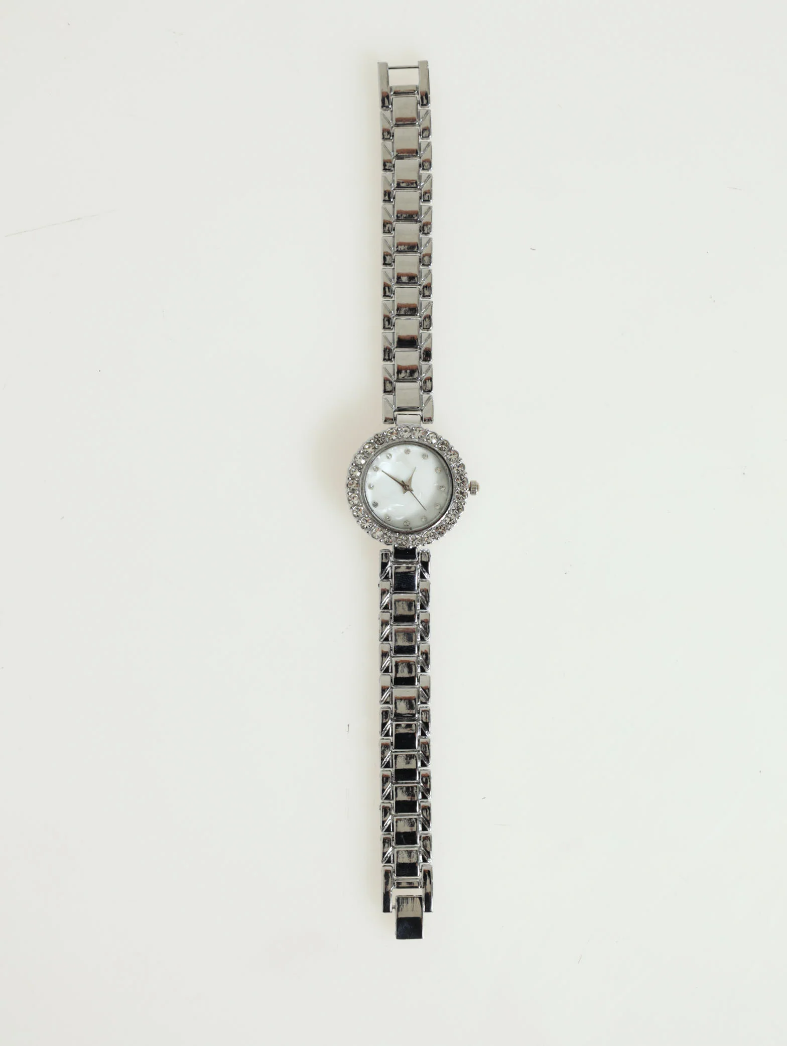 Diamante Dial, Thin Metal Strap Watch