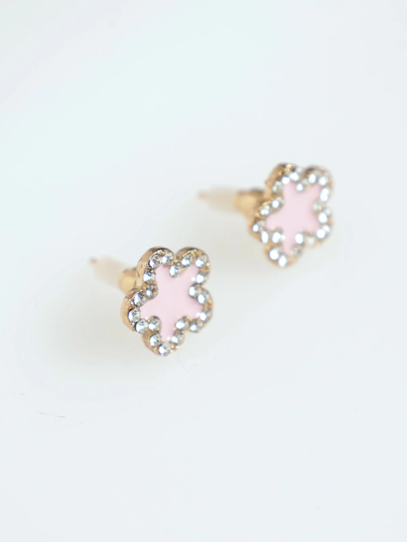 Diamante & Epoxy Flower Necklace & Matching Earrings - Gold - Image 3