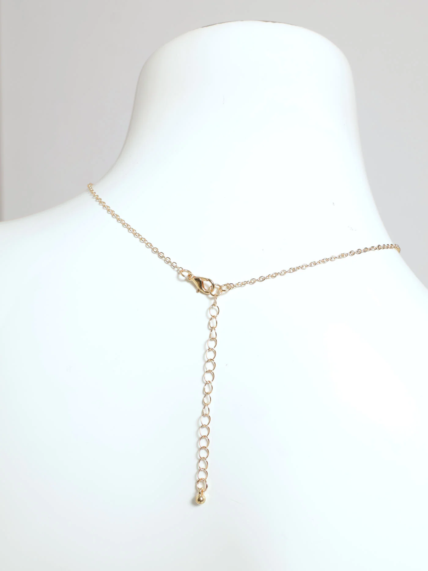 Diamante & Epoxy Flower Necklace & Matching Earrings - Gold - Image 4