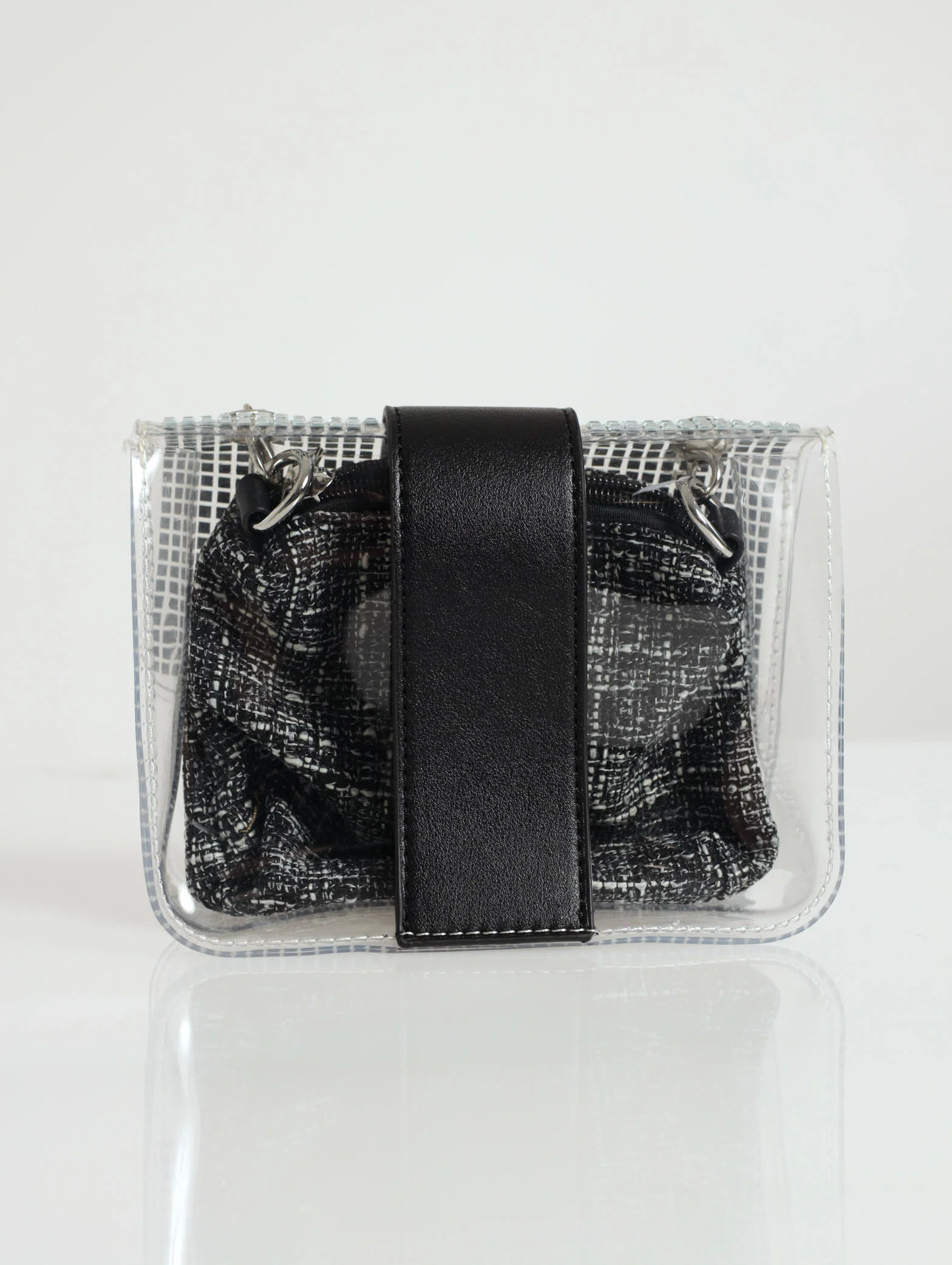 Diamante Flap Vinyl Satchel - Image 3