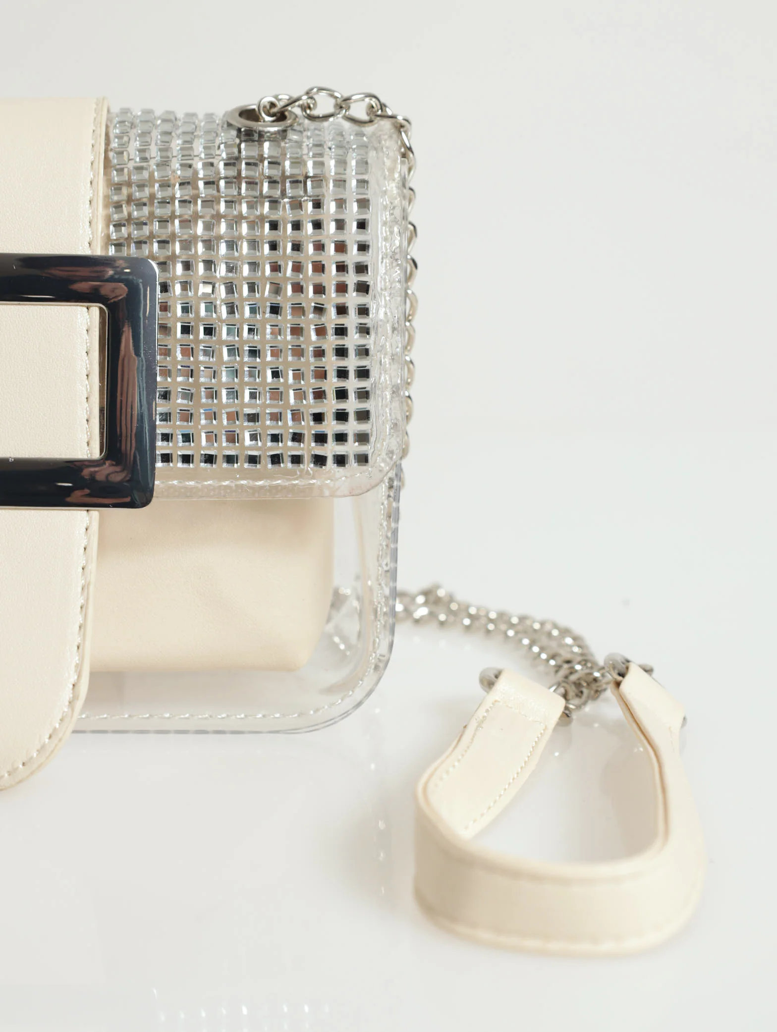 Diamante Flap Vinyl Satchel - Image 4