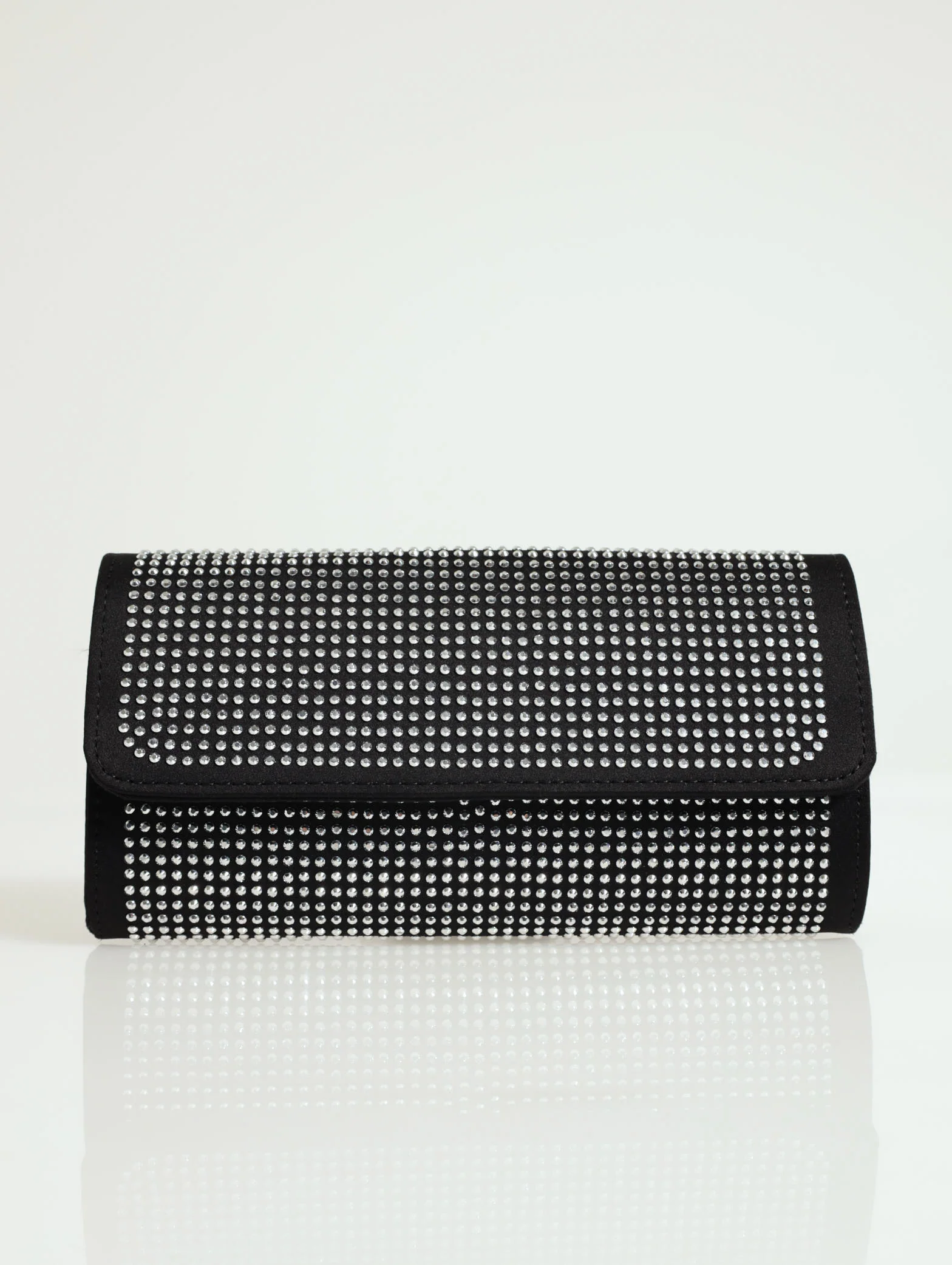 Diamante Flapover Chunky Chain Shoulder Bag