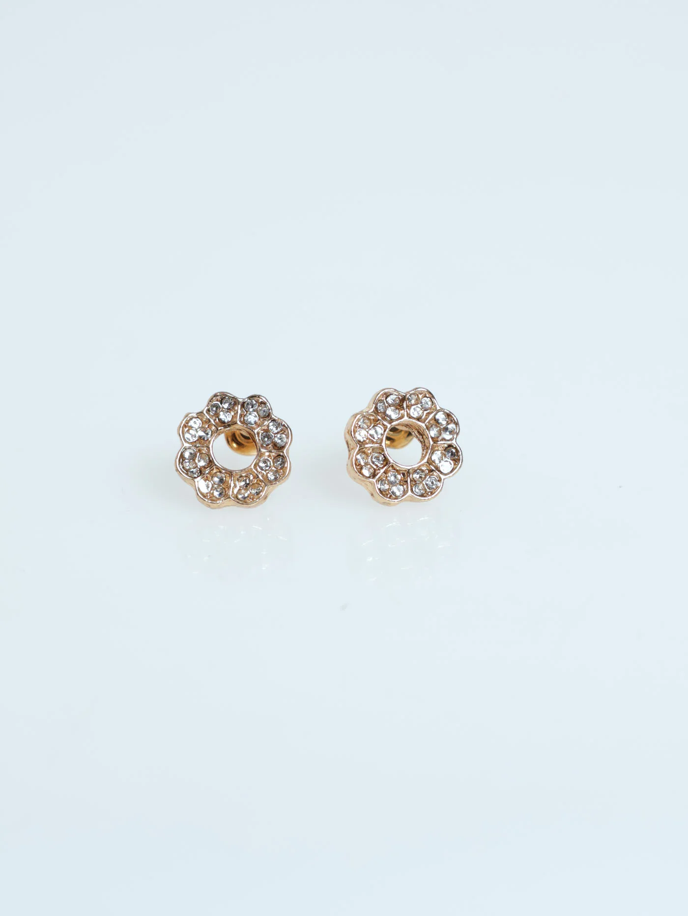 Diamante Flower Necklace & Matching Earrings - Gold - Image 2