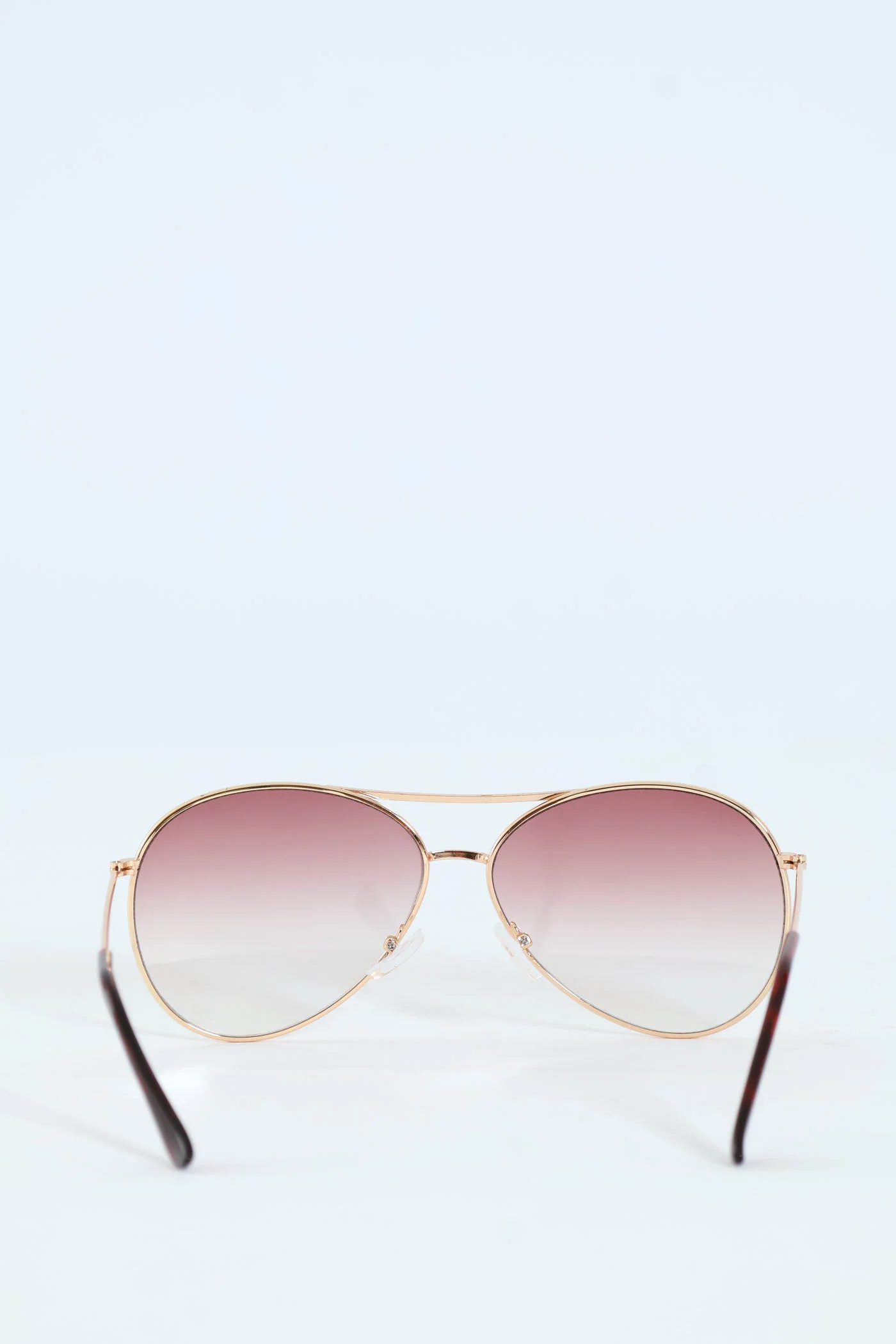 Diamante Front Aviator Sunglasses - Gold - Image 3