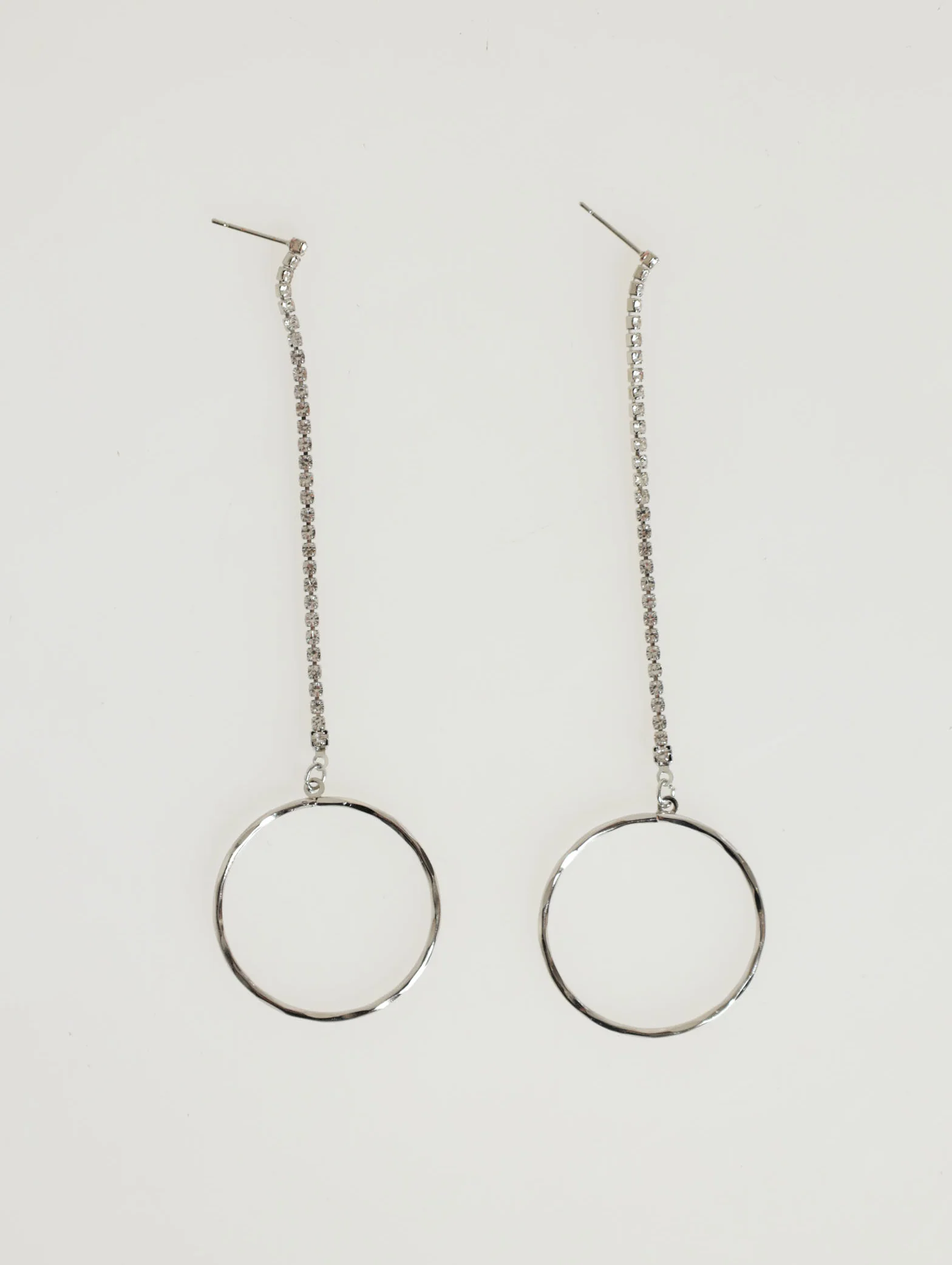 Diamante Hanging Disc Earrings