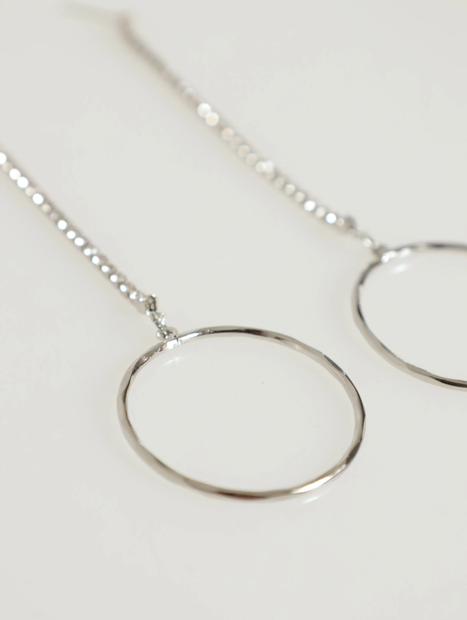 Diamante Hanging Disc Earrings - Image 2