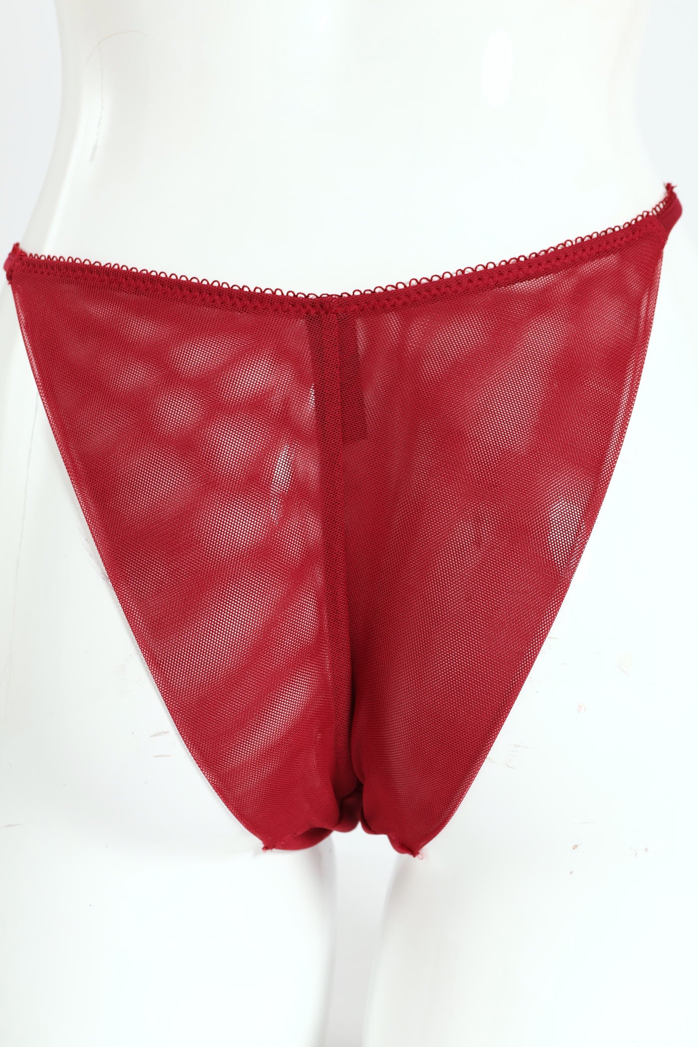 Diamante Lace Brazilian Tanga Panty - Tibetan Red - Image 2