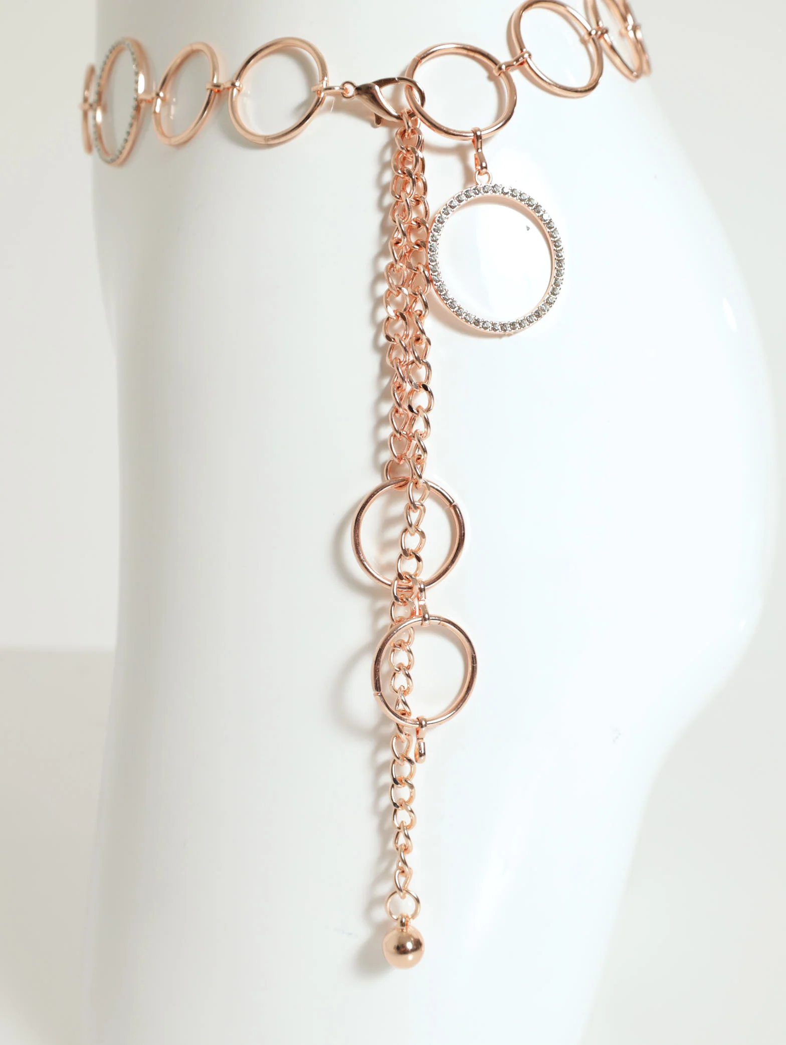 Diamante Linked Circle Chain Belt - Image 2