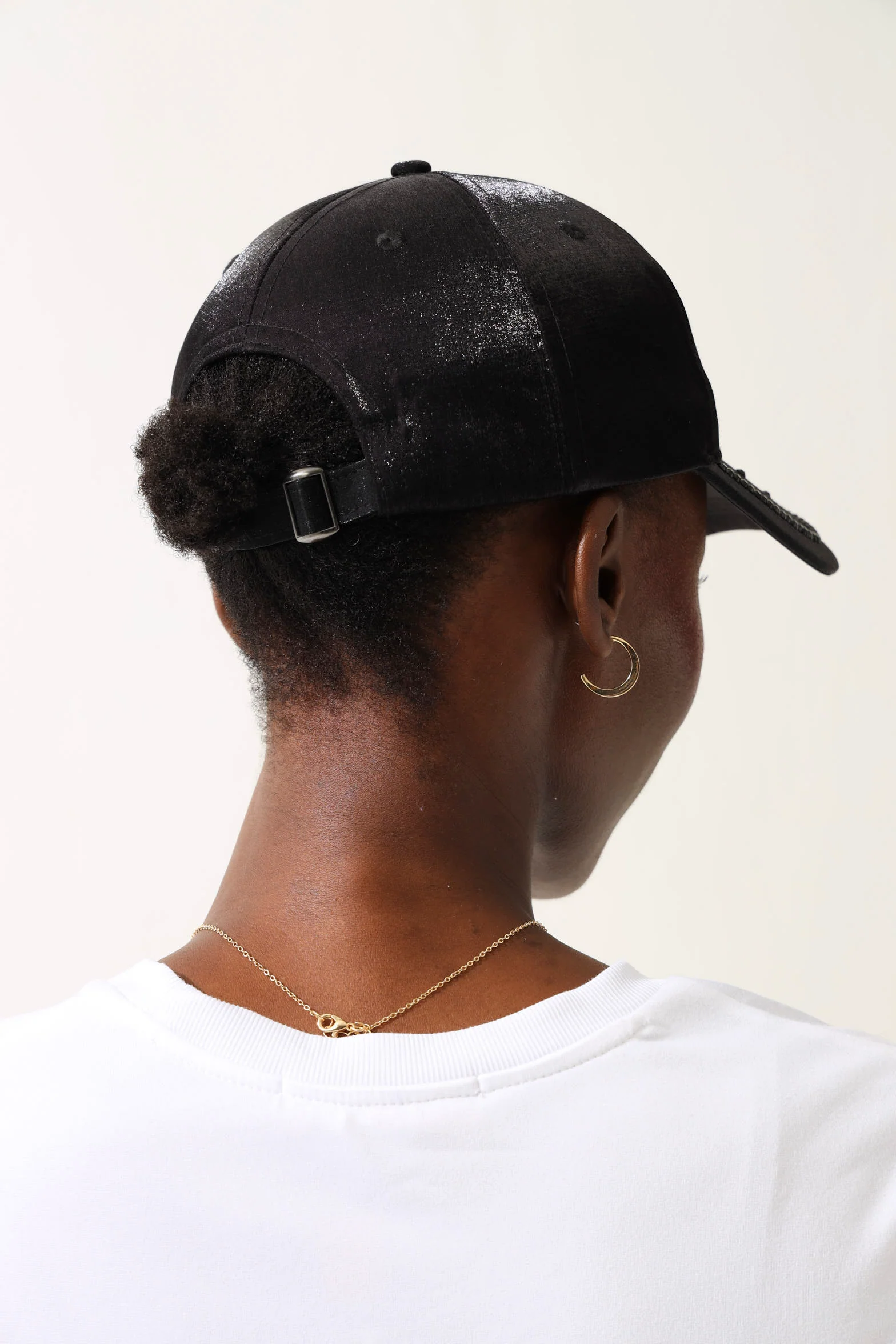 Diamante Love Peak Cap  - Black - Image 4