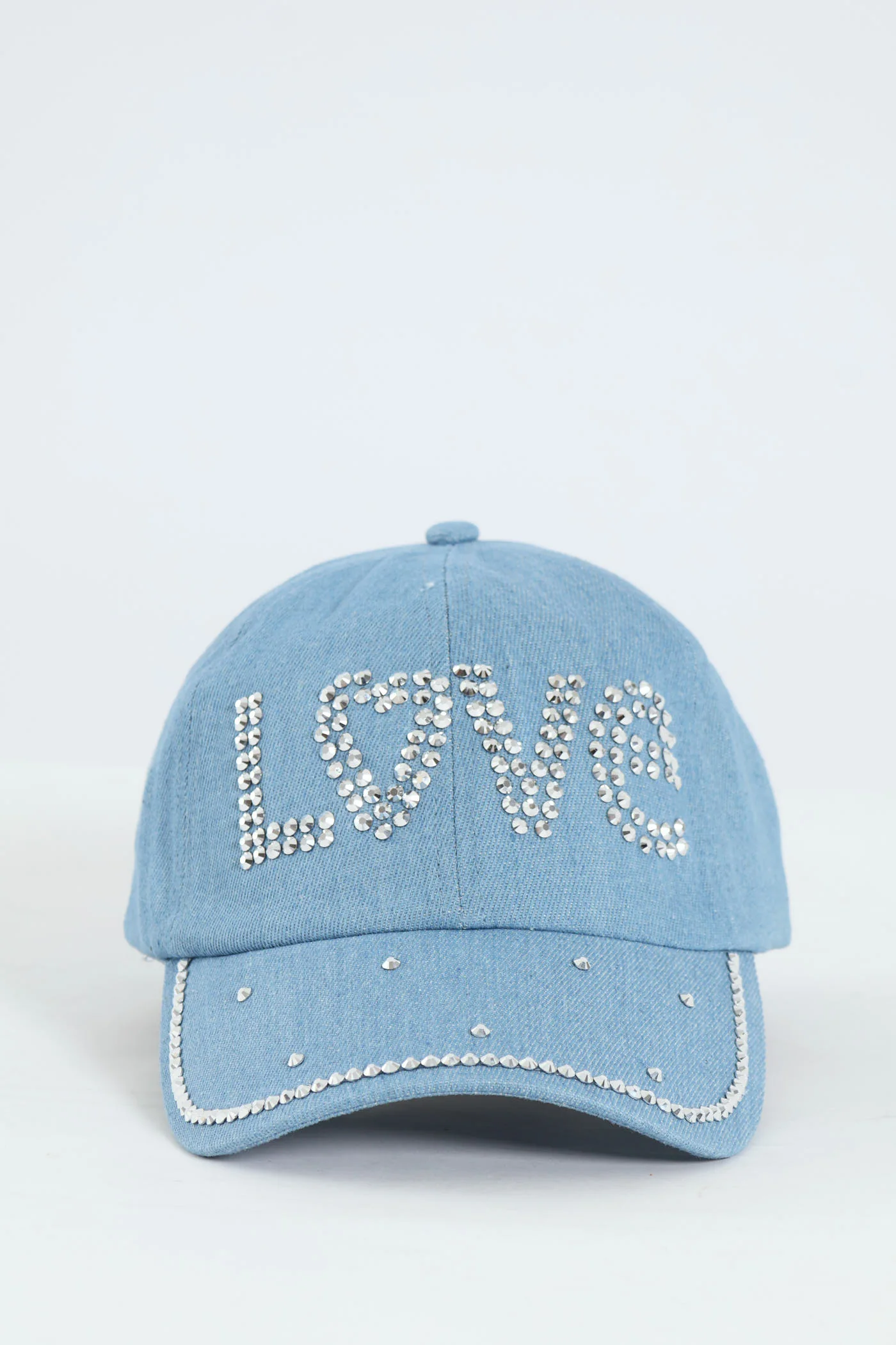 Diamante Love Peak Cap - Denim