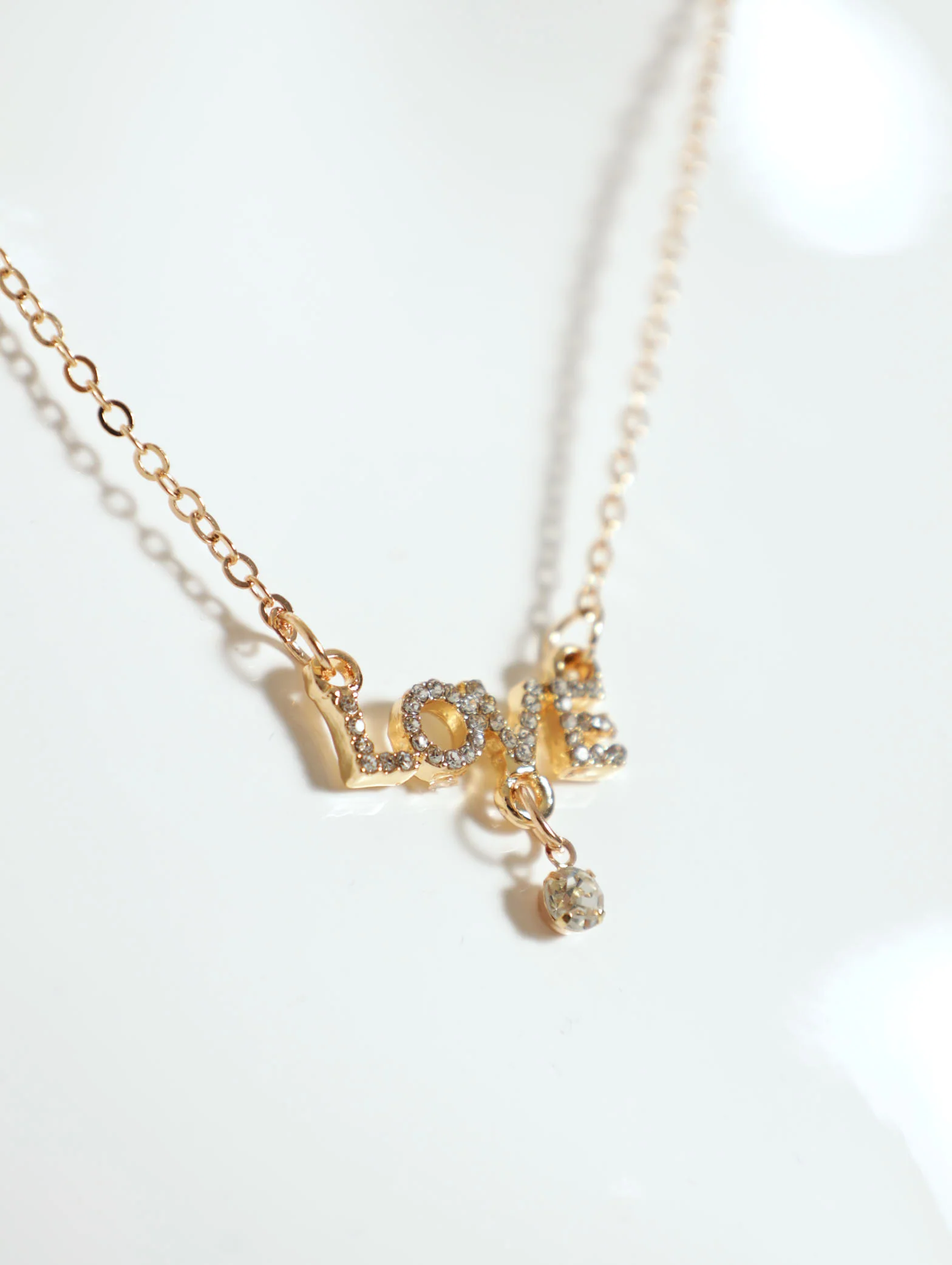 Diamante Love Slogan Necklace - Image 2
