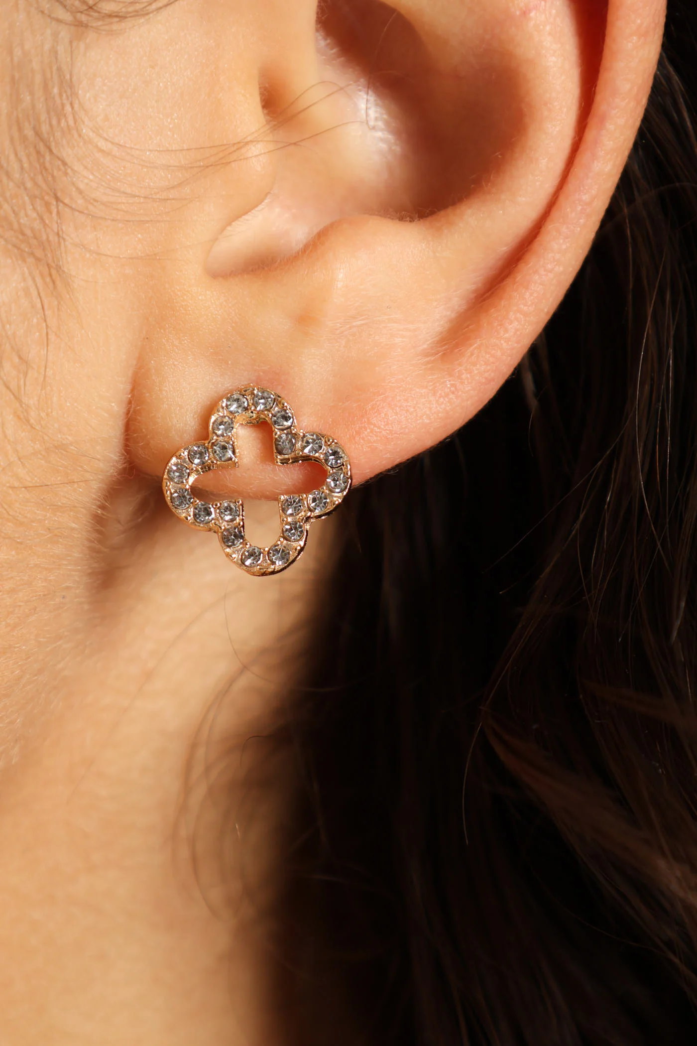 Diamante Metal Flower Necklace, Bracelet & Earring - Gold - Image 3