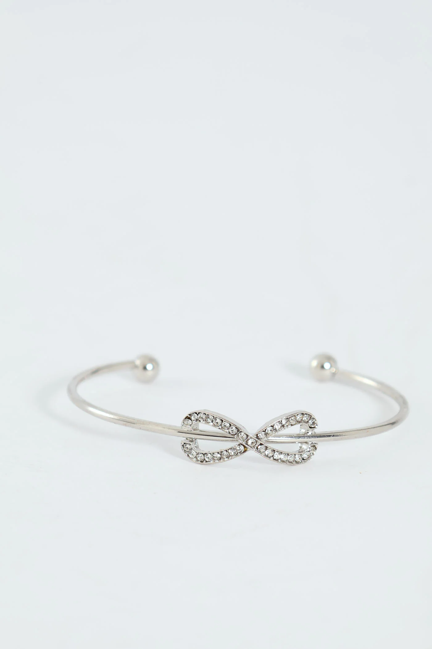 Diamante Metal Strap Watch & 2 Diamante Infinity Bracelet - Silver - Image 5