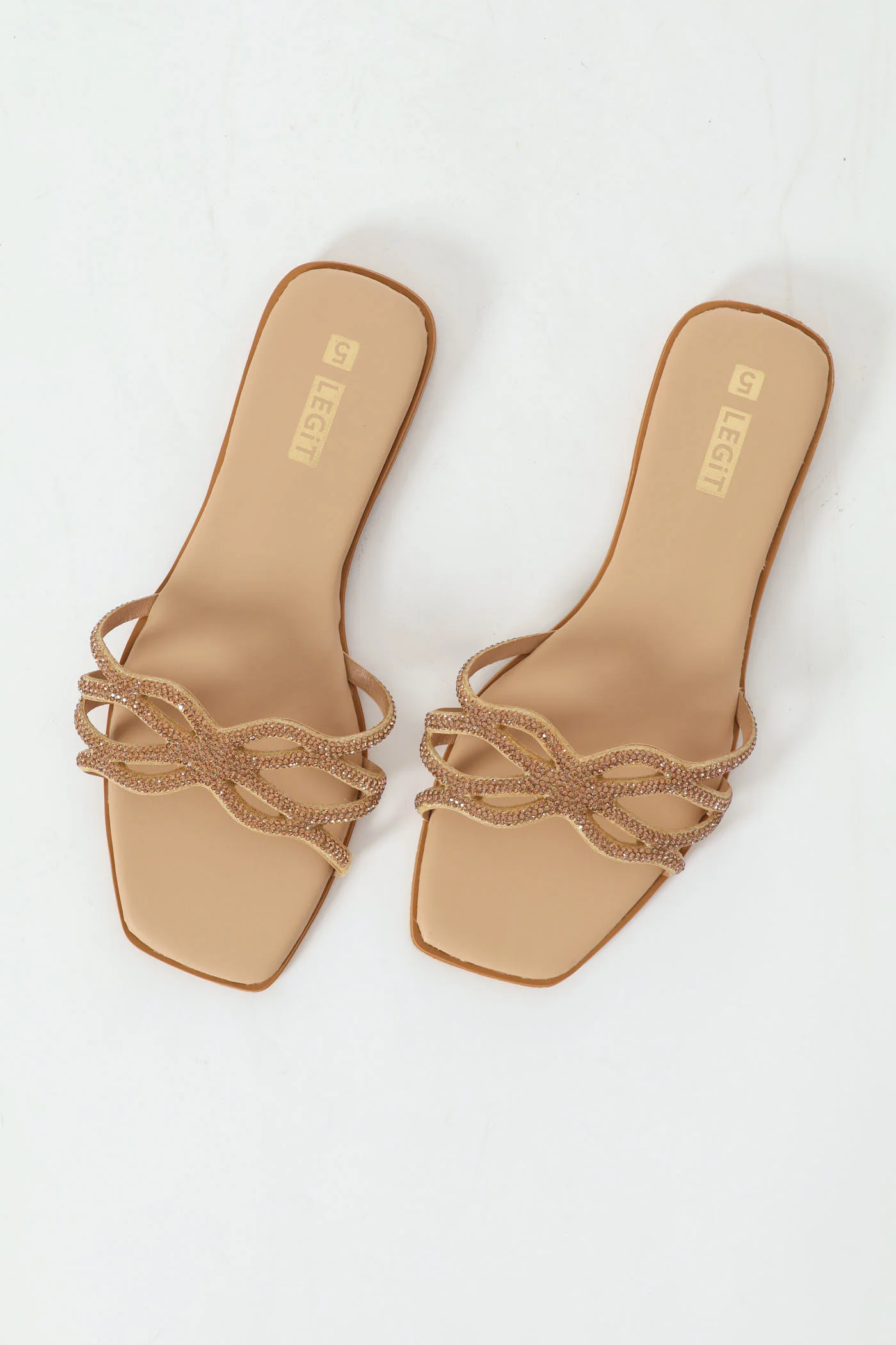 Diamante One Strap Sandal - Gold
