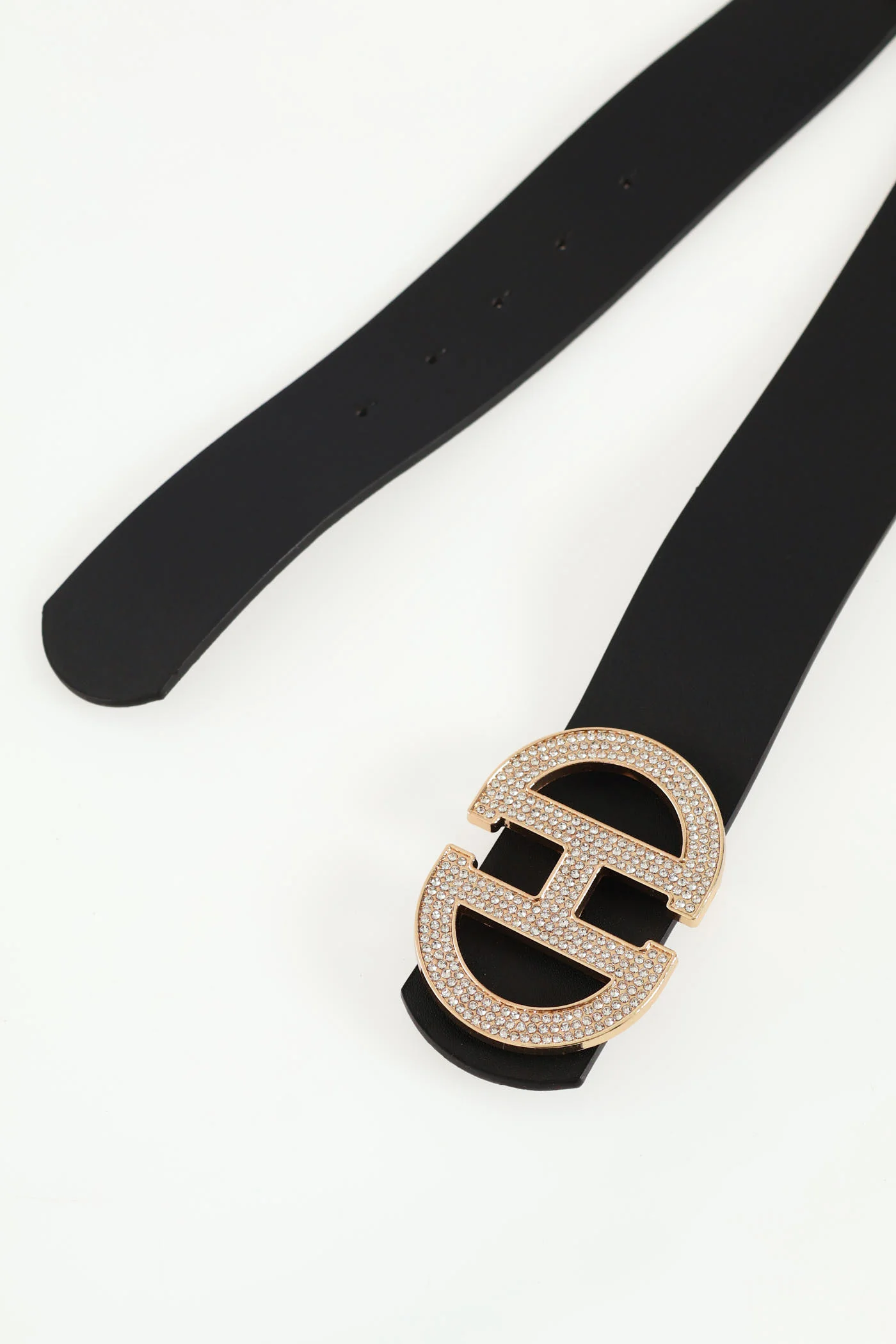 Diamante Ornate Buckle Belt - Black - Image 3