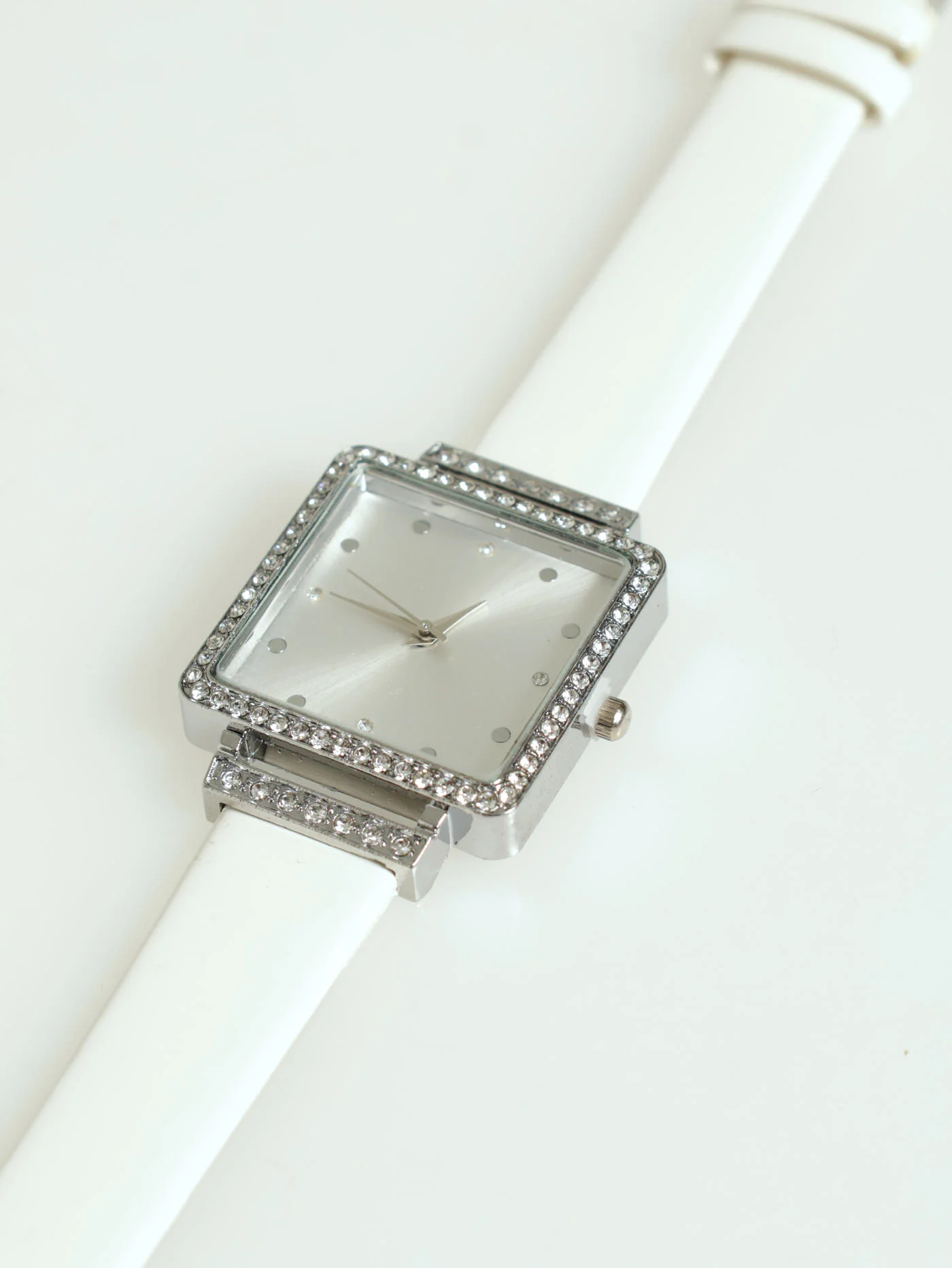 Diamante Square Dial Watch - Cream - Image 2