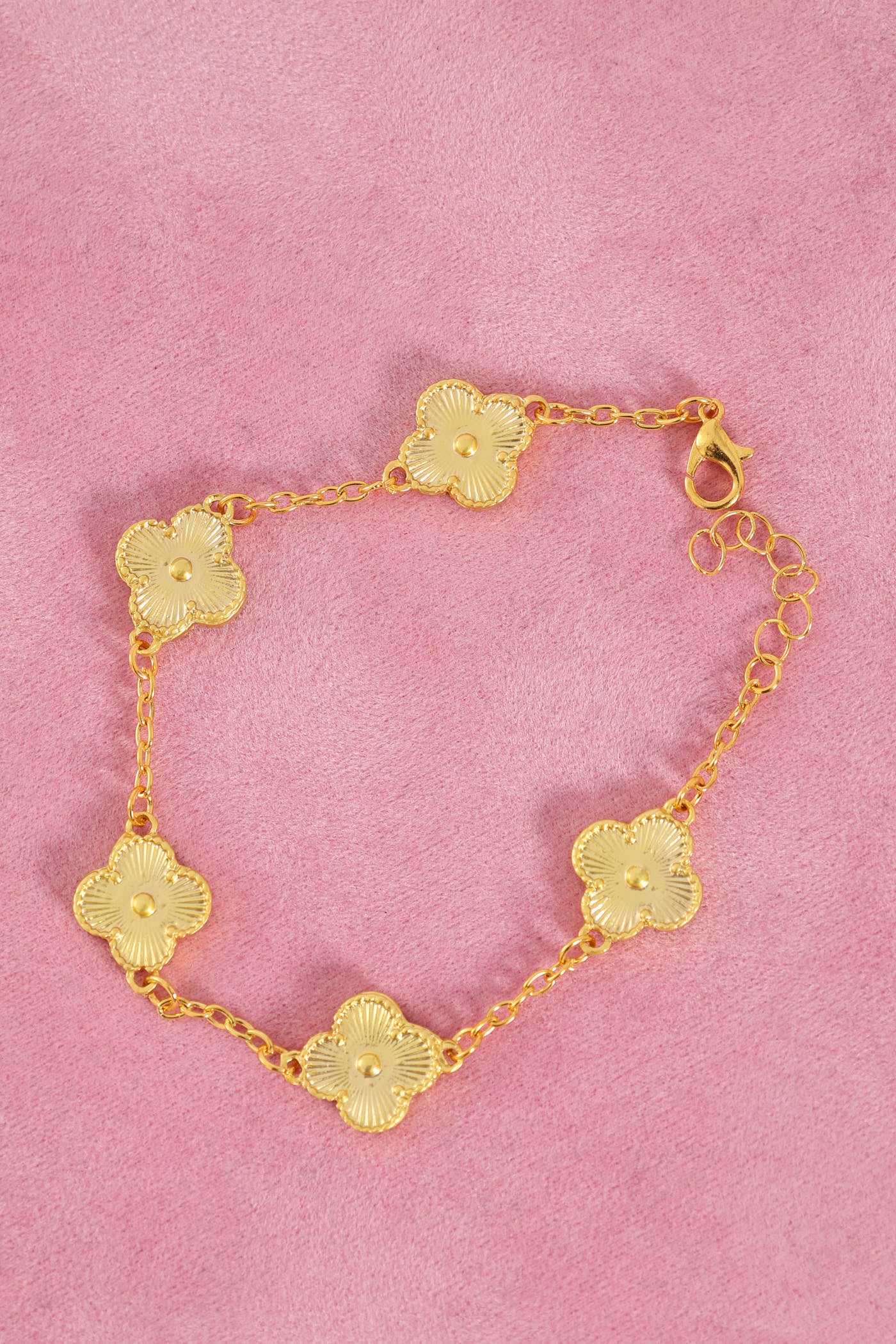 Diamante Square Pu Strap Watch & Clover Bracelets - White - Image 2
