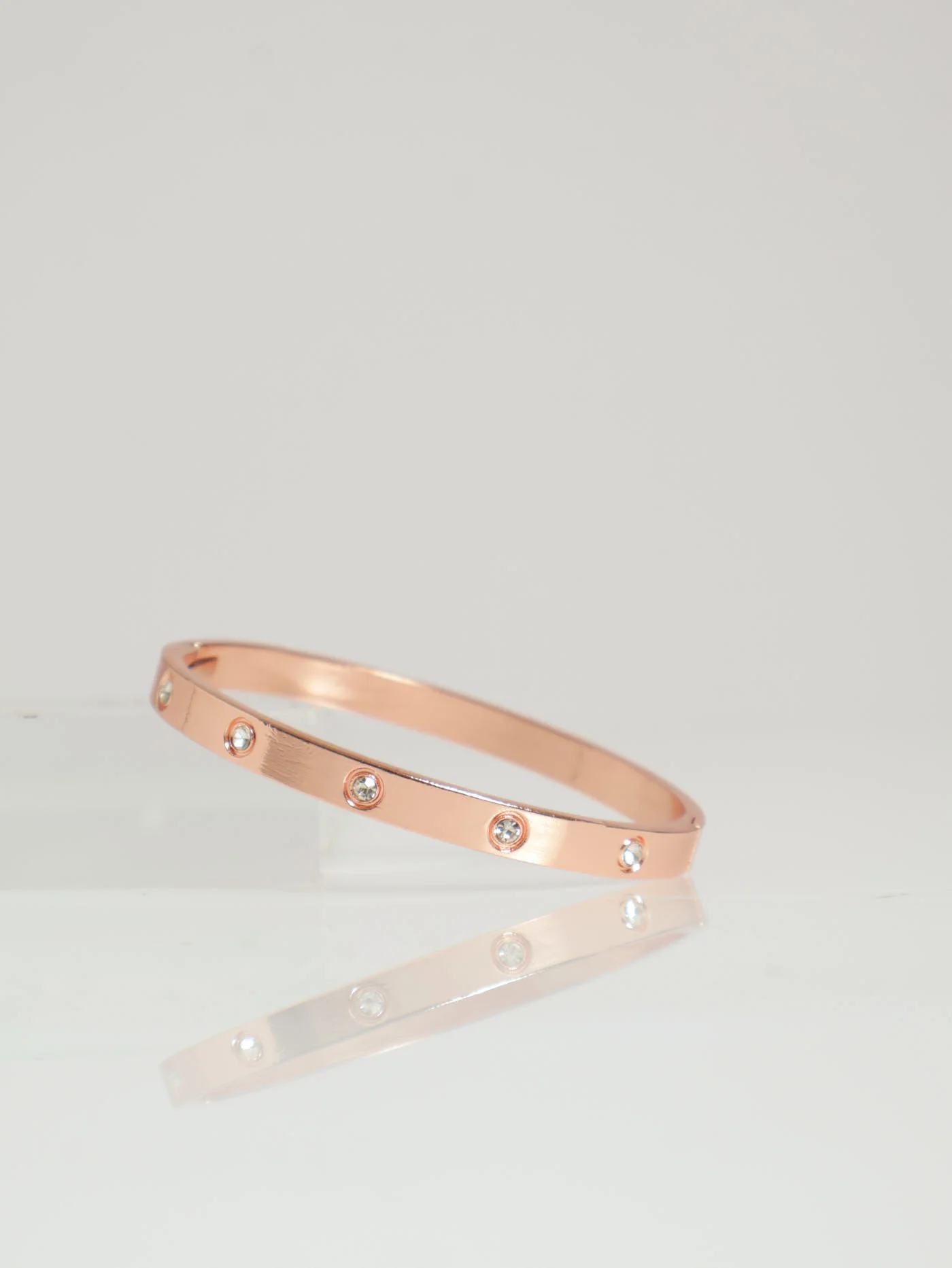 Diamante Stud Detail Bracelet - Rose Gold