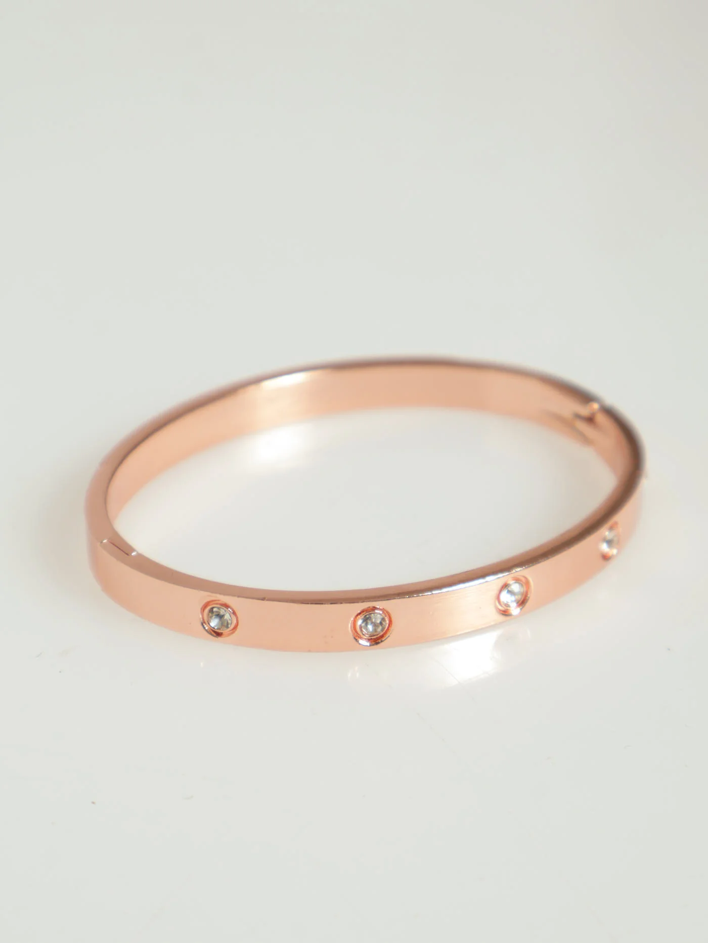 Diamante Stud Detail Bracelet - Rose Gold - Image 2