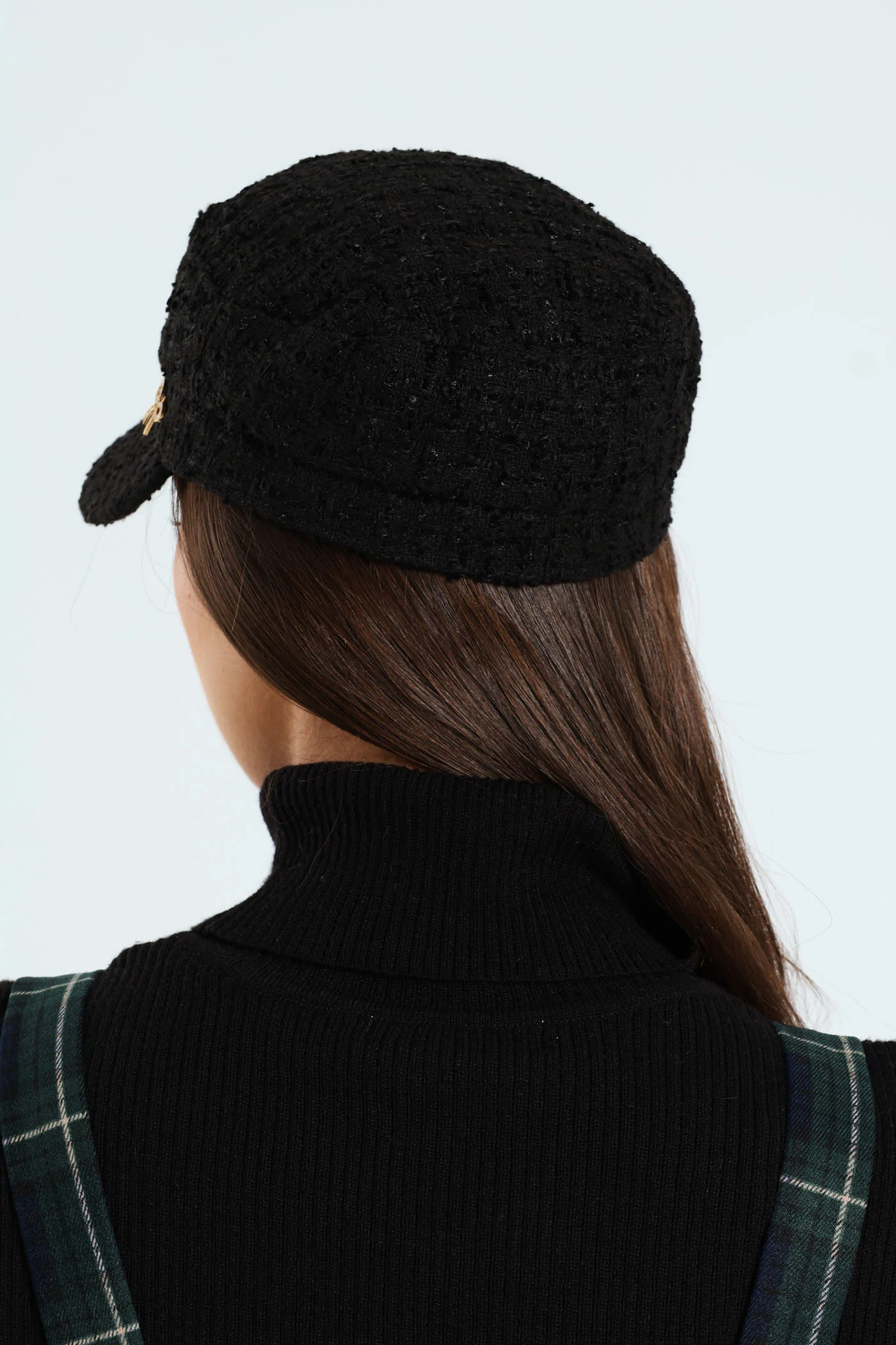 Diamante Trim Poor Boy Hat - Black - Image 3