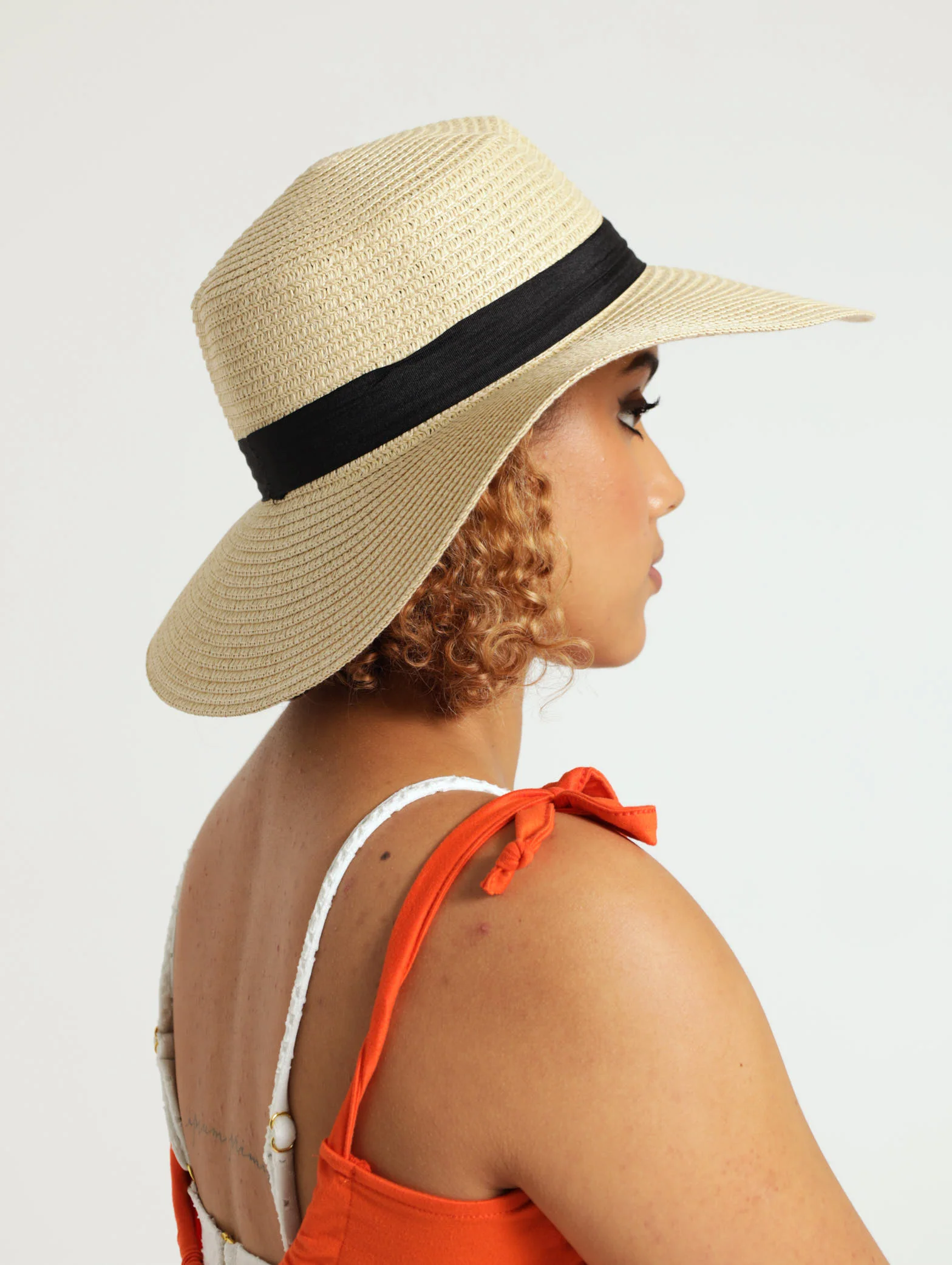 Diamante Trim Straw Boater - Image 4