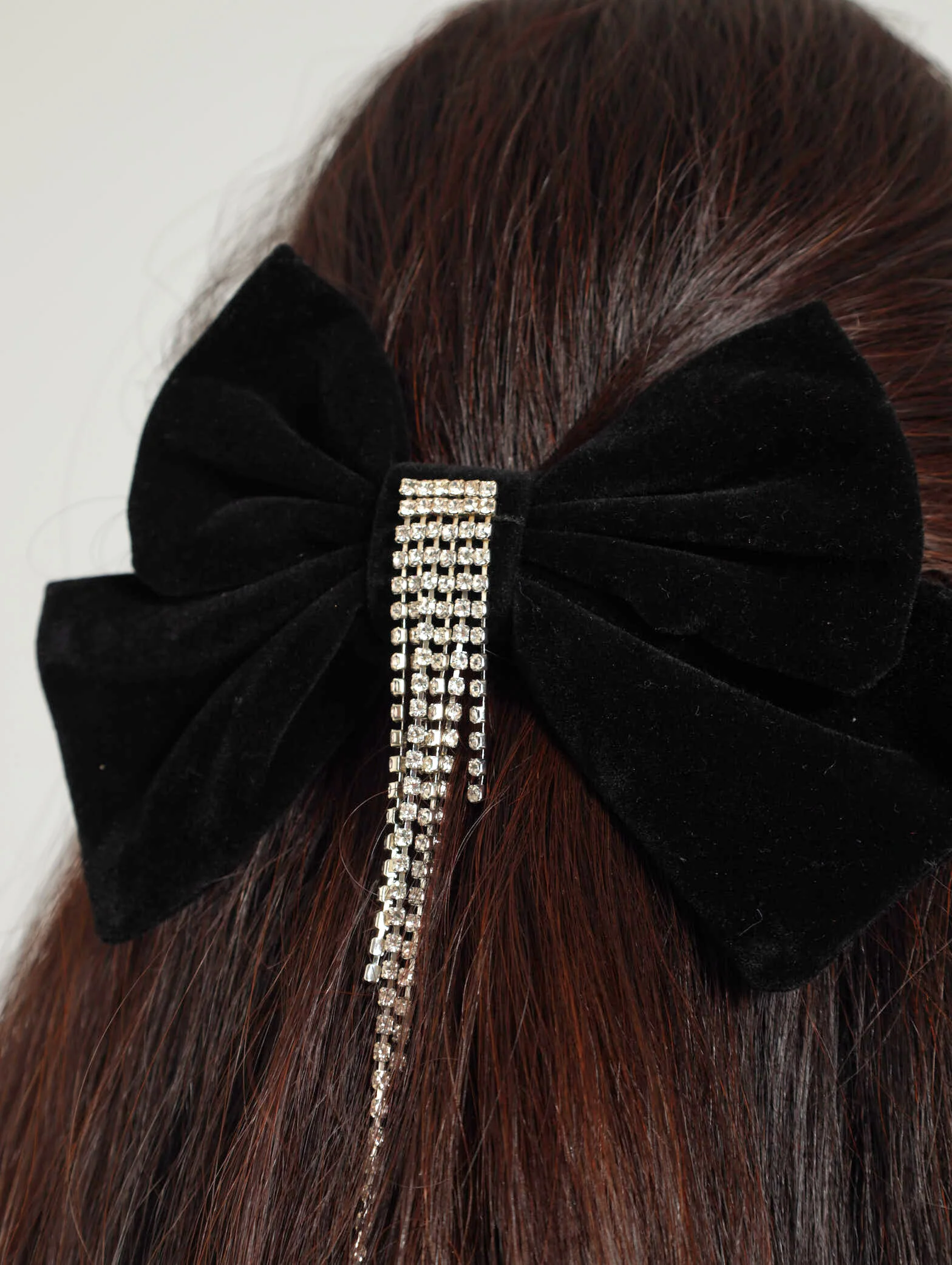 Diamante Velvet Bow Clip - Image 2