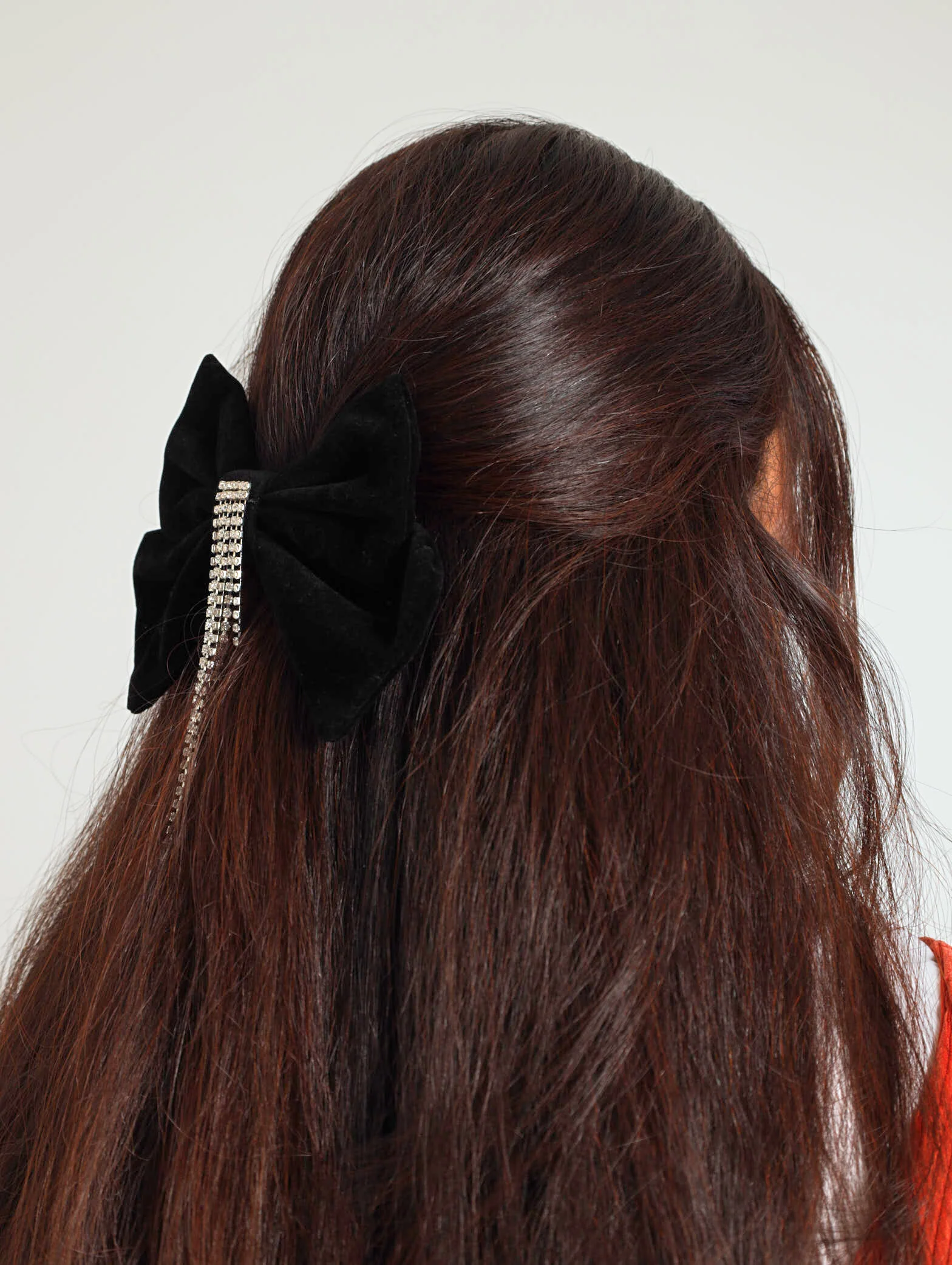 Diamante Velvet Bow Clip - Image 3