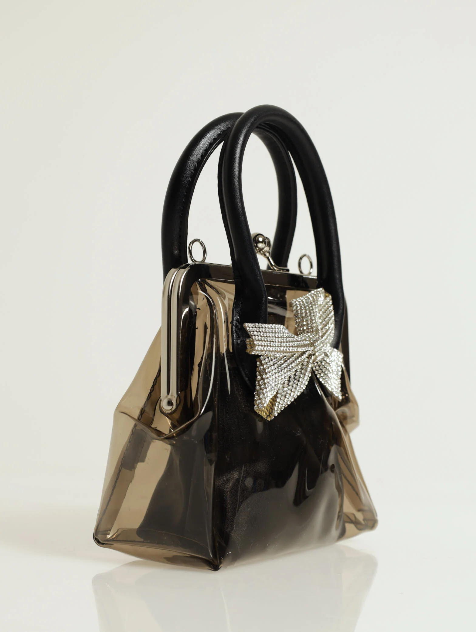 Diamante Vinyl Bow Satchel - Image 2