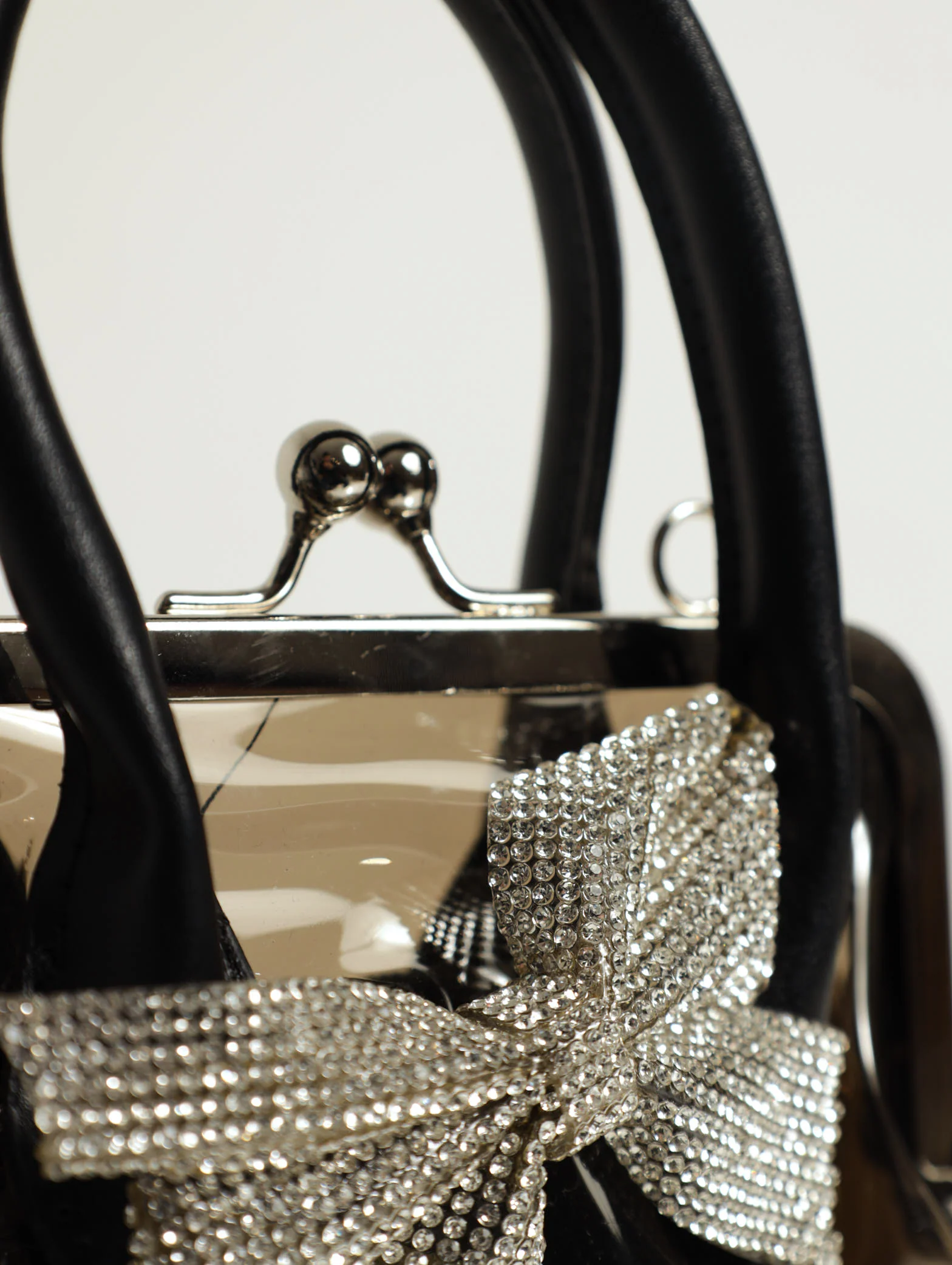 Diamante Vinyl Bow Satchel - Image 4
