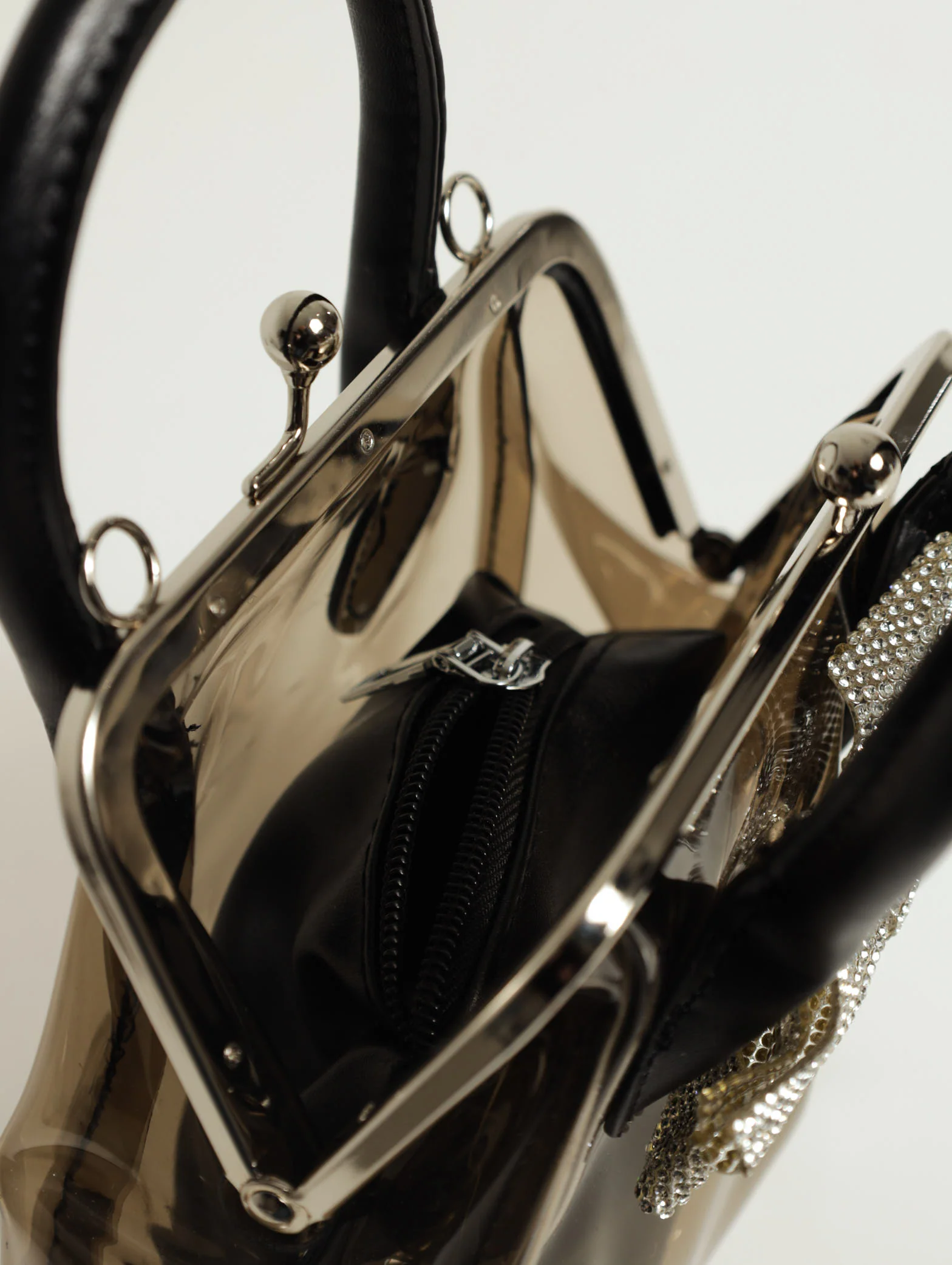Diamante Vinyl Bow Satchel - Image 5