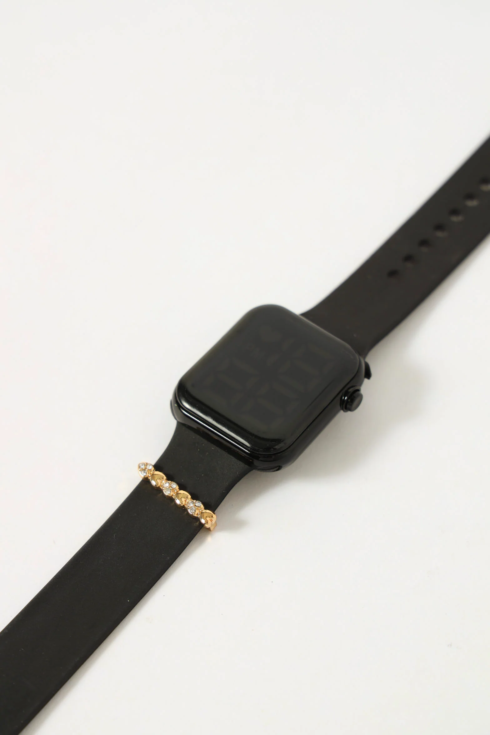 Digital Heart Charm Watch - Black/Gold