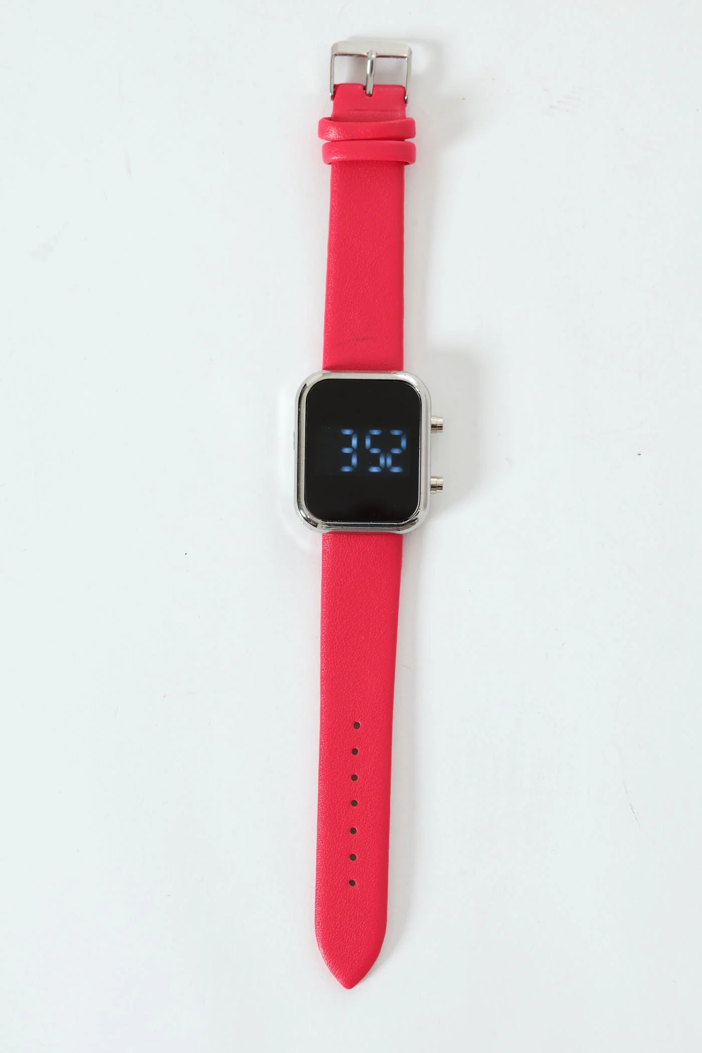Digital Soft Rectangular Face Watch - Pink