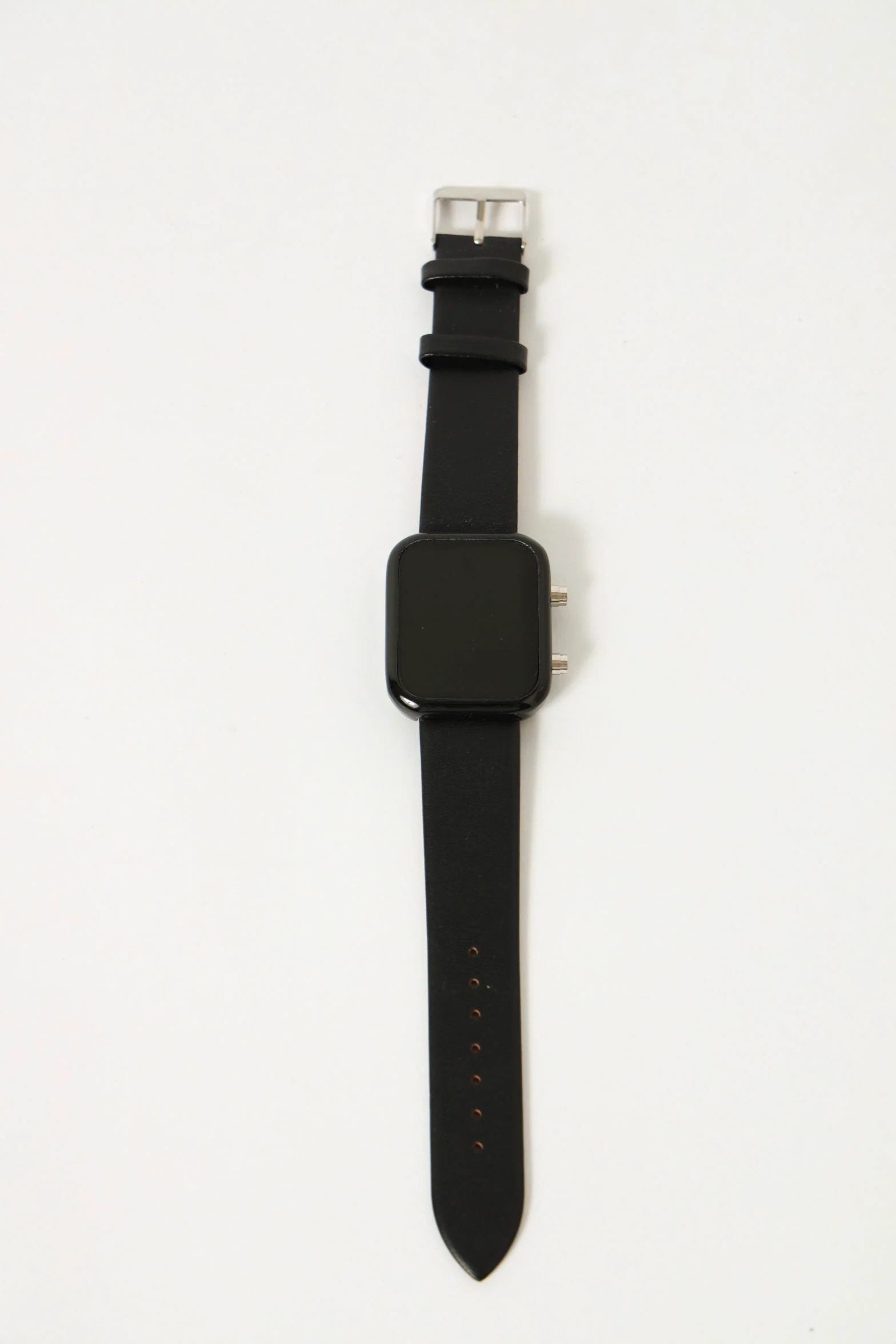 Digital Square Face Watch - Black/Silver