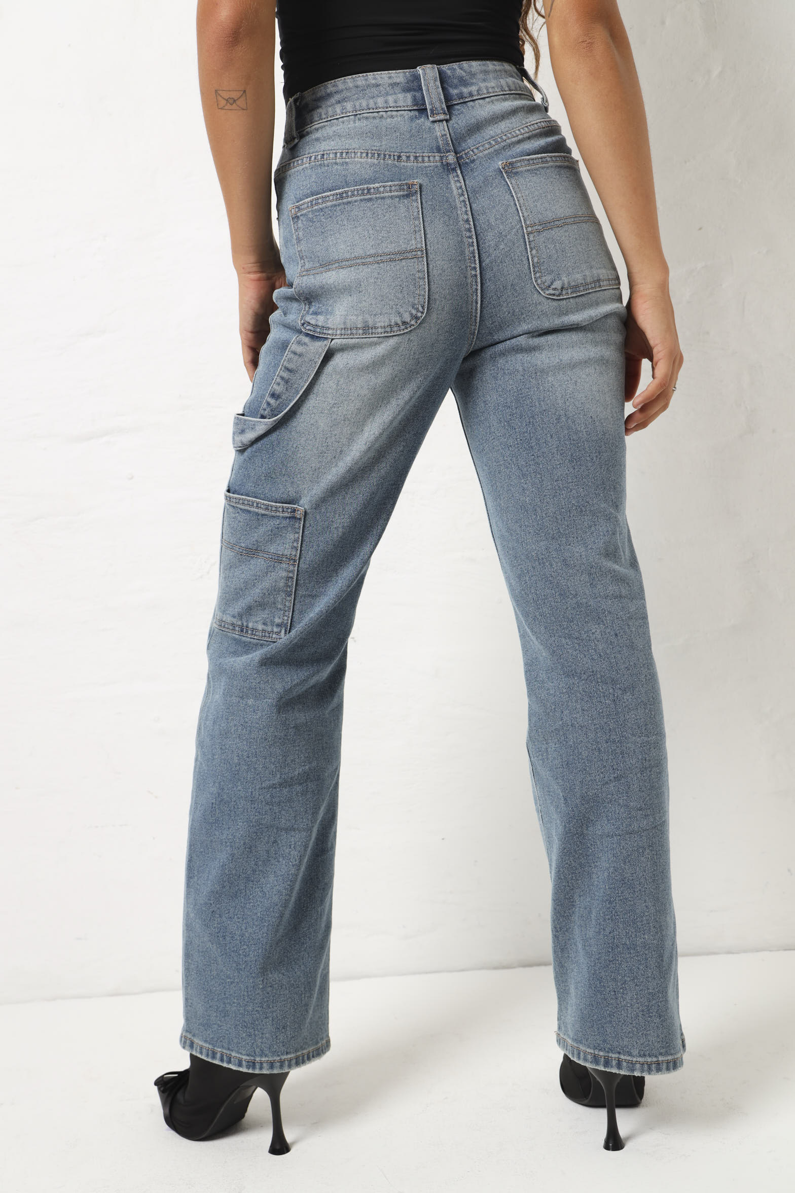Dirty Carpenter Wide Leg Jean - Dark Wash - Image 5
