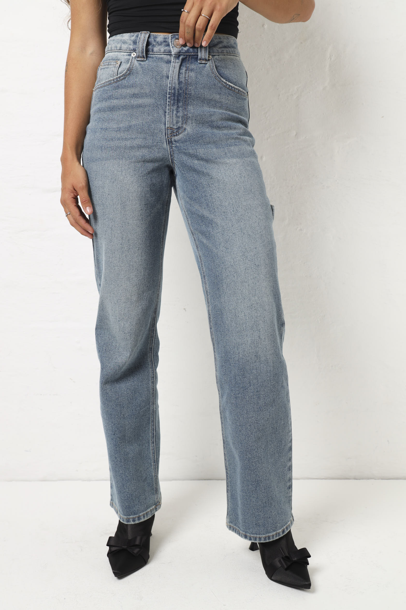 Dirty Carpenter Wide Leg Jean - Dark Wash - Image 6