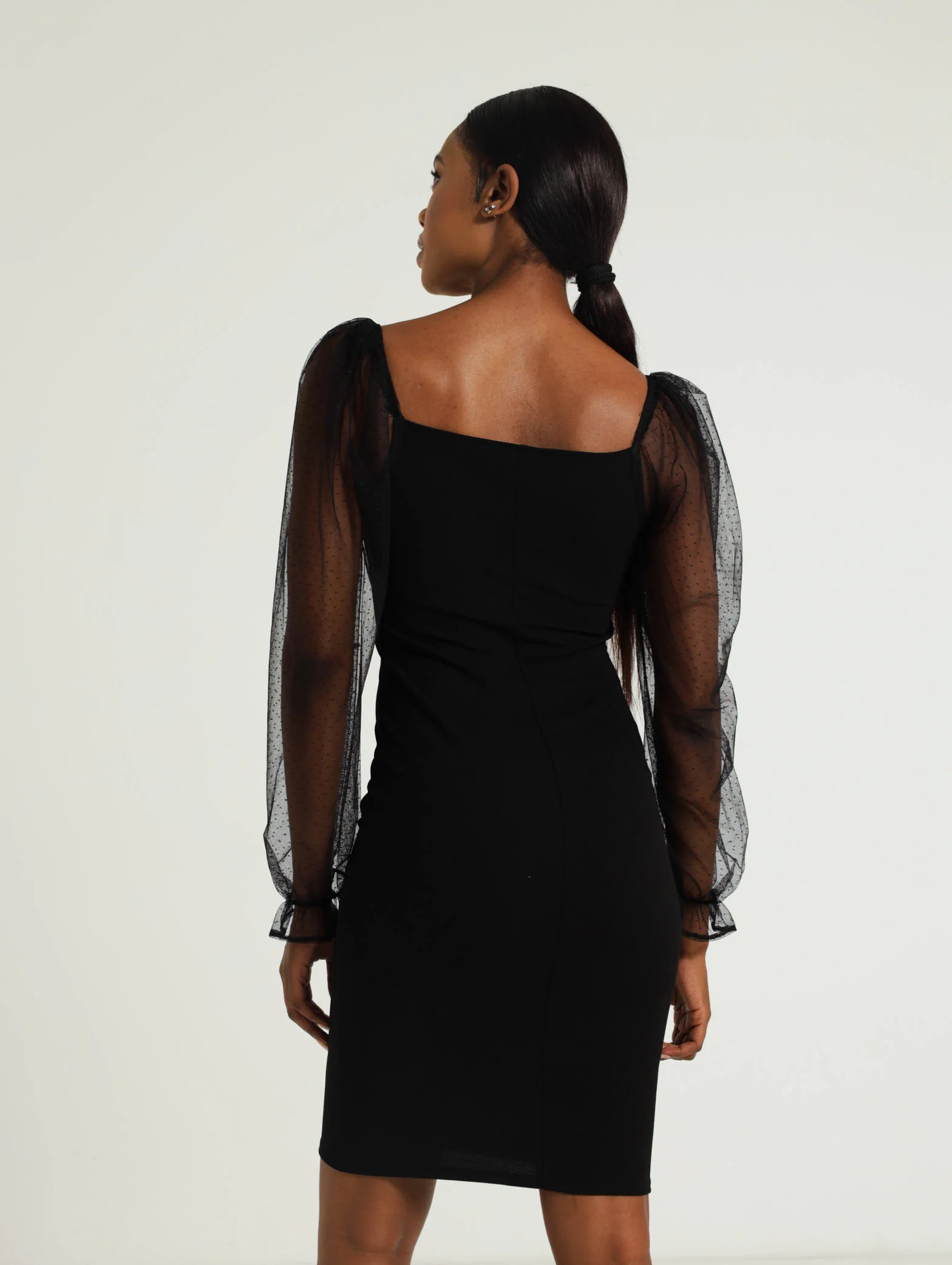 Dobby Mesh Bodycon Dress - Image 3