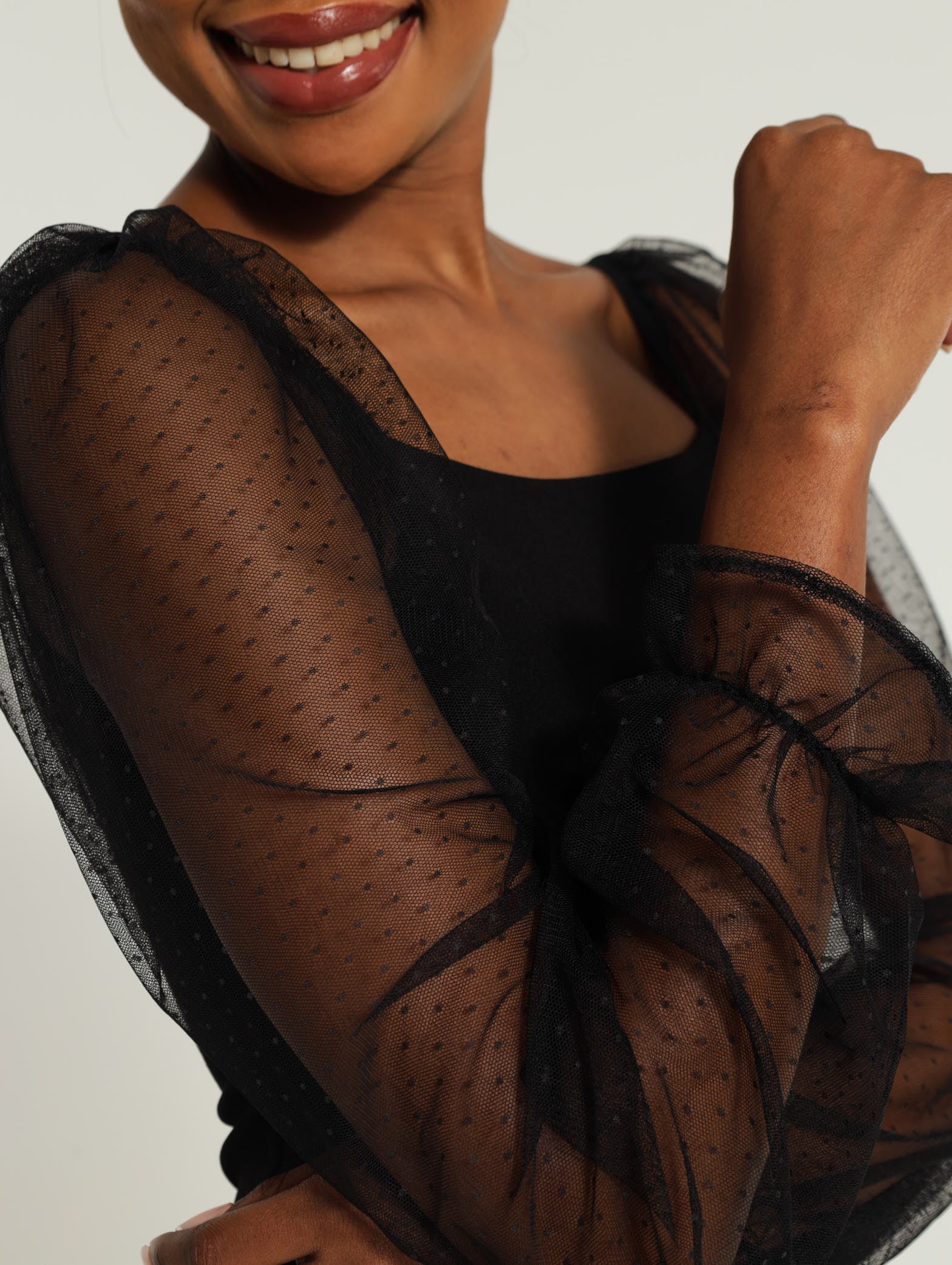 Dobby Mesh Bodycon Dress - Image 4