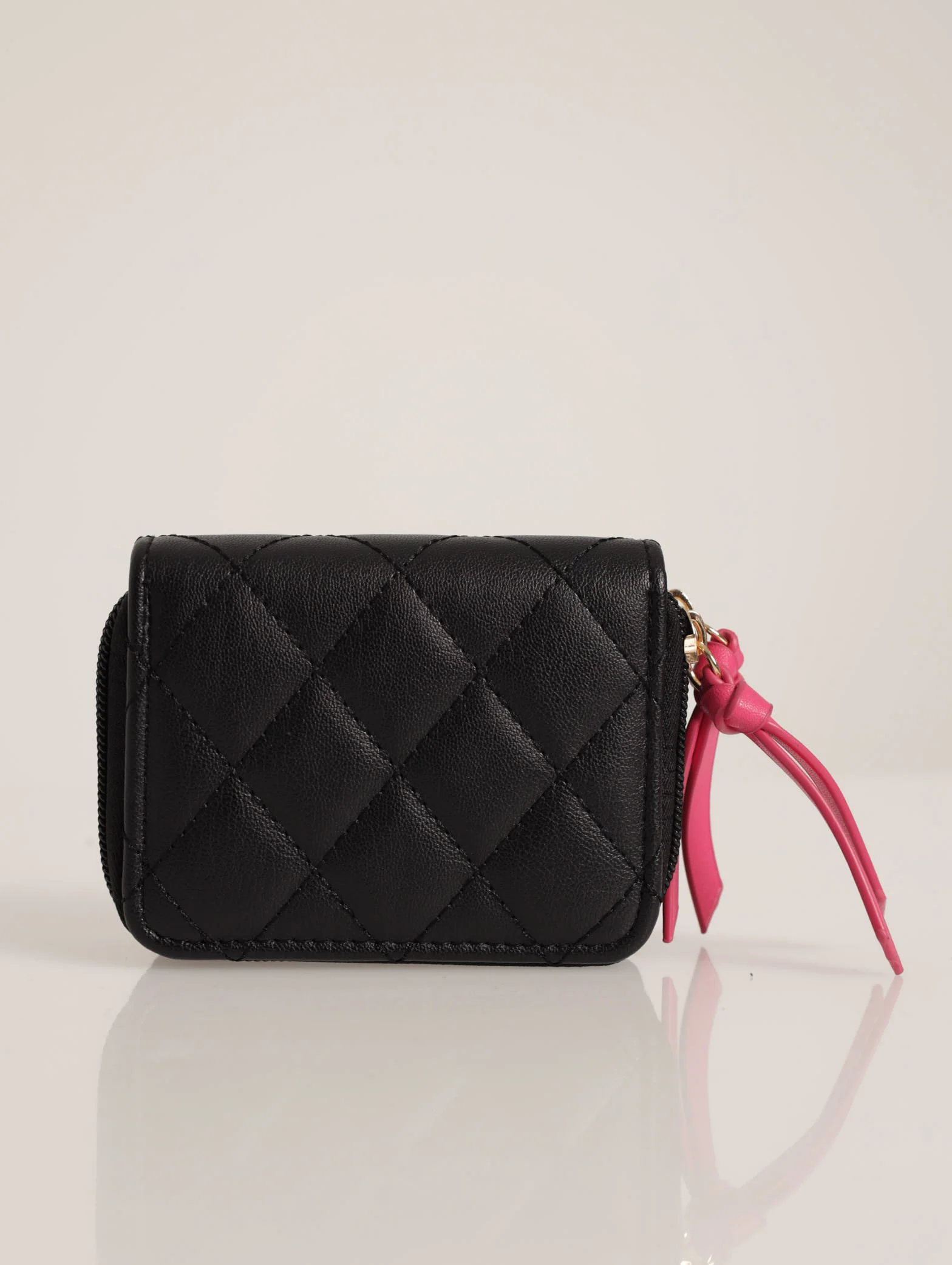 Double Zip Quilted Wallet With PU Puller - Image 4